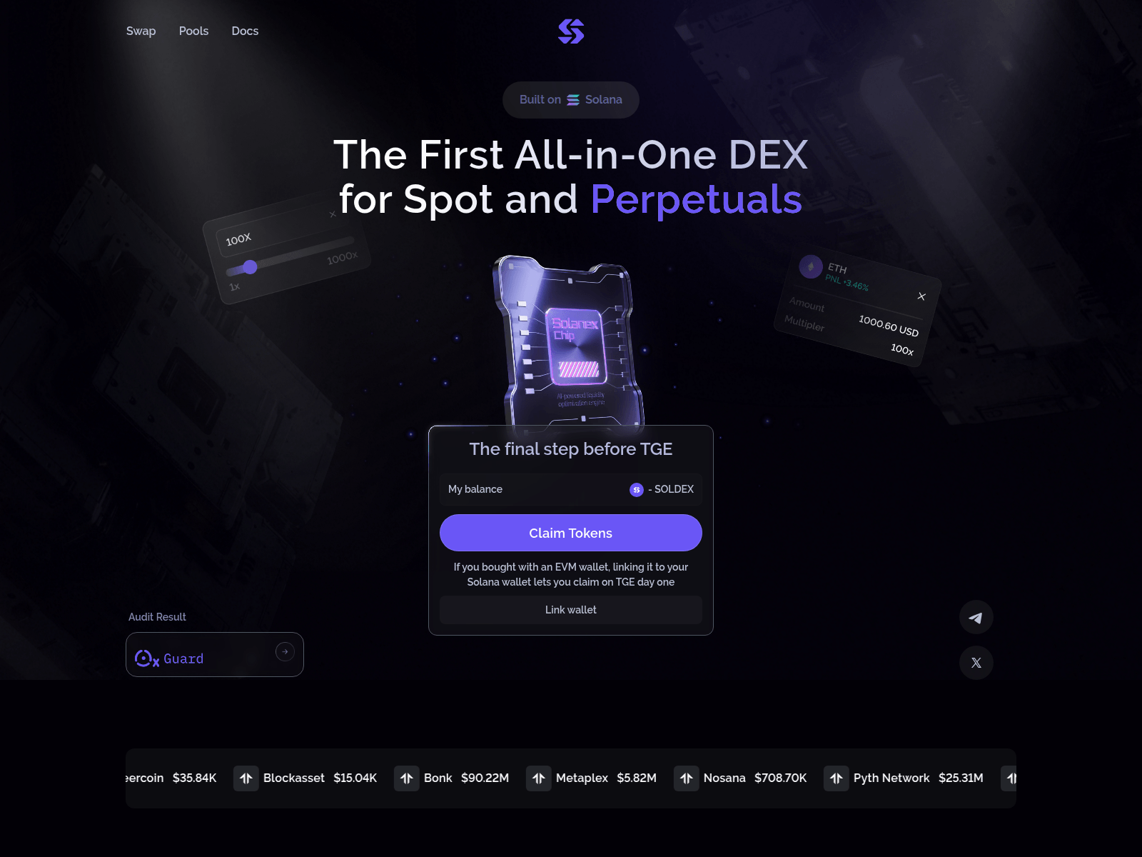 Screenshot of solanex-ai-claim.pages.dev