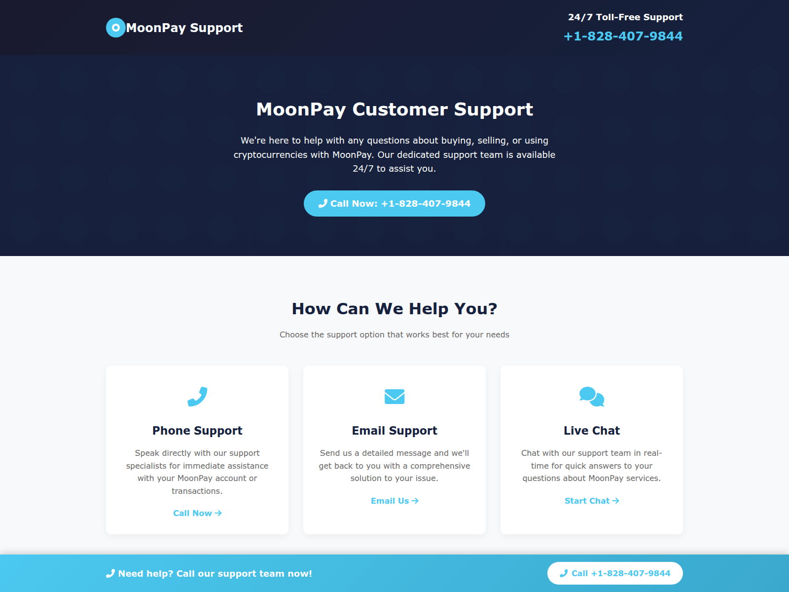 Screenshot of moonpay-support-desk.pages.dev