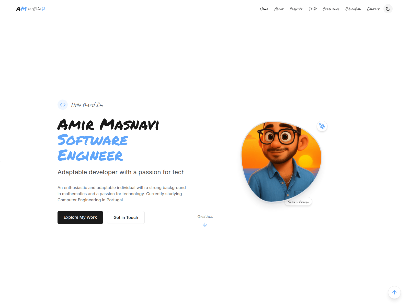 Forensic screenshot of amirmasnavi.github.io