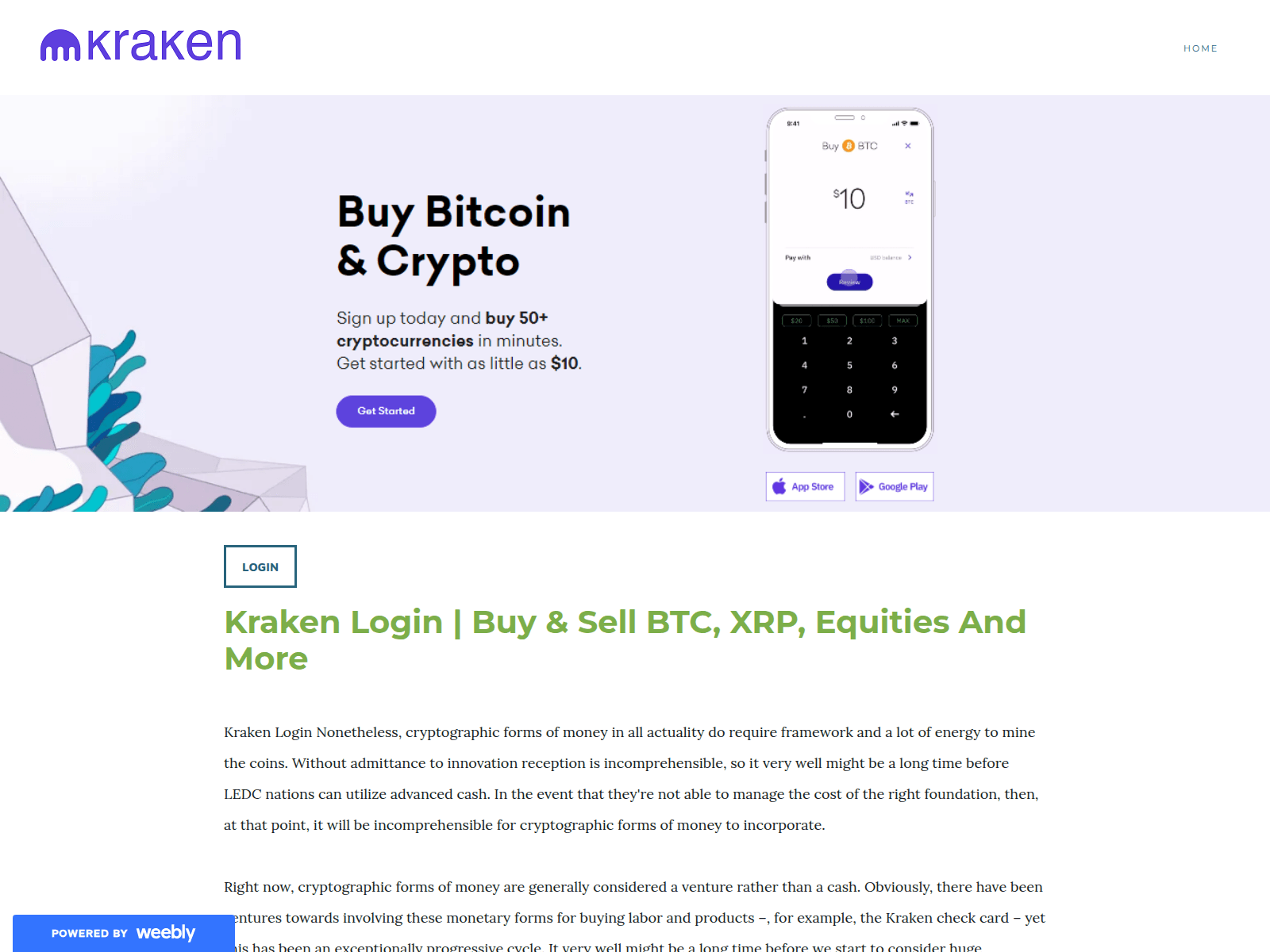 Screenshot of krakenloogin.weebly.com