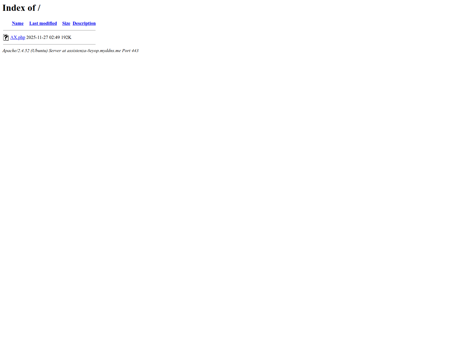 Screenshot of assistenza-8eyop.myddns.me