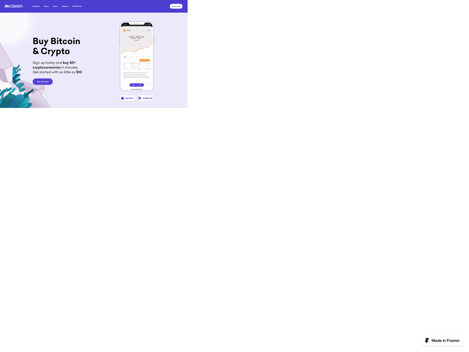 Screenshot of karaken-login.framer.ai