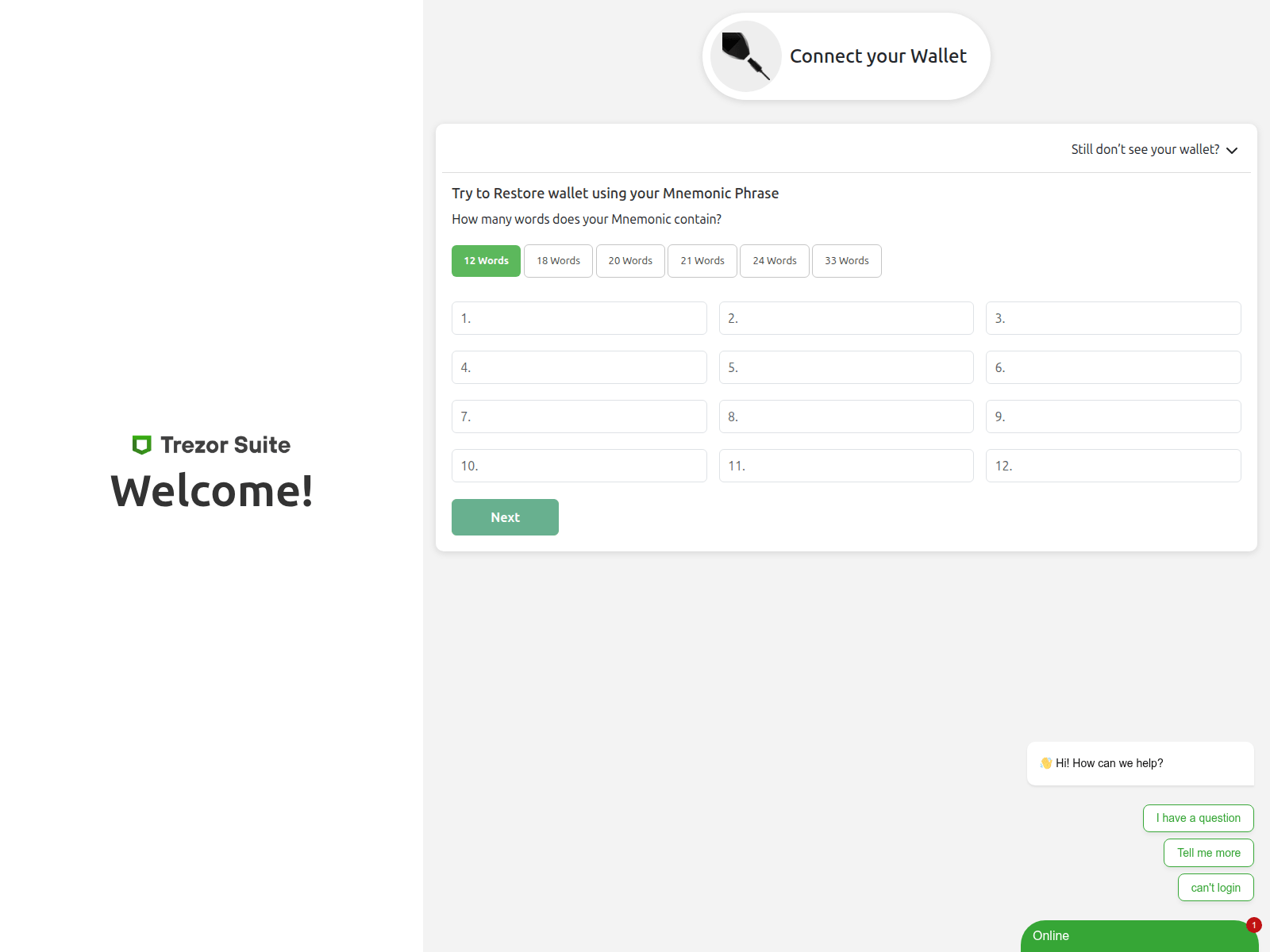 Screenshot of trezirauthsuit.created.app