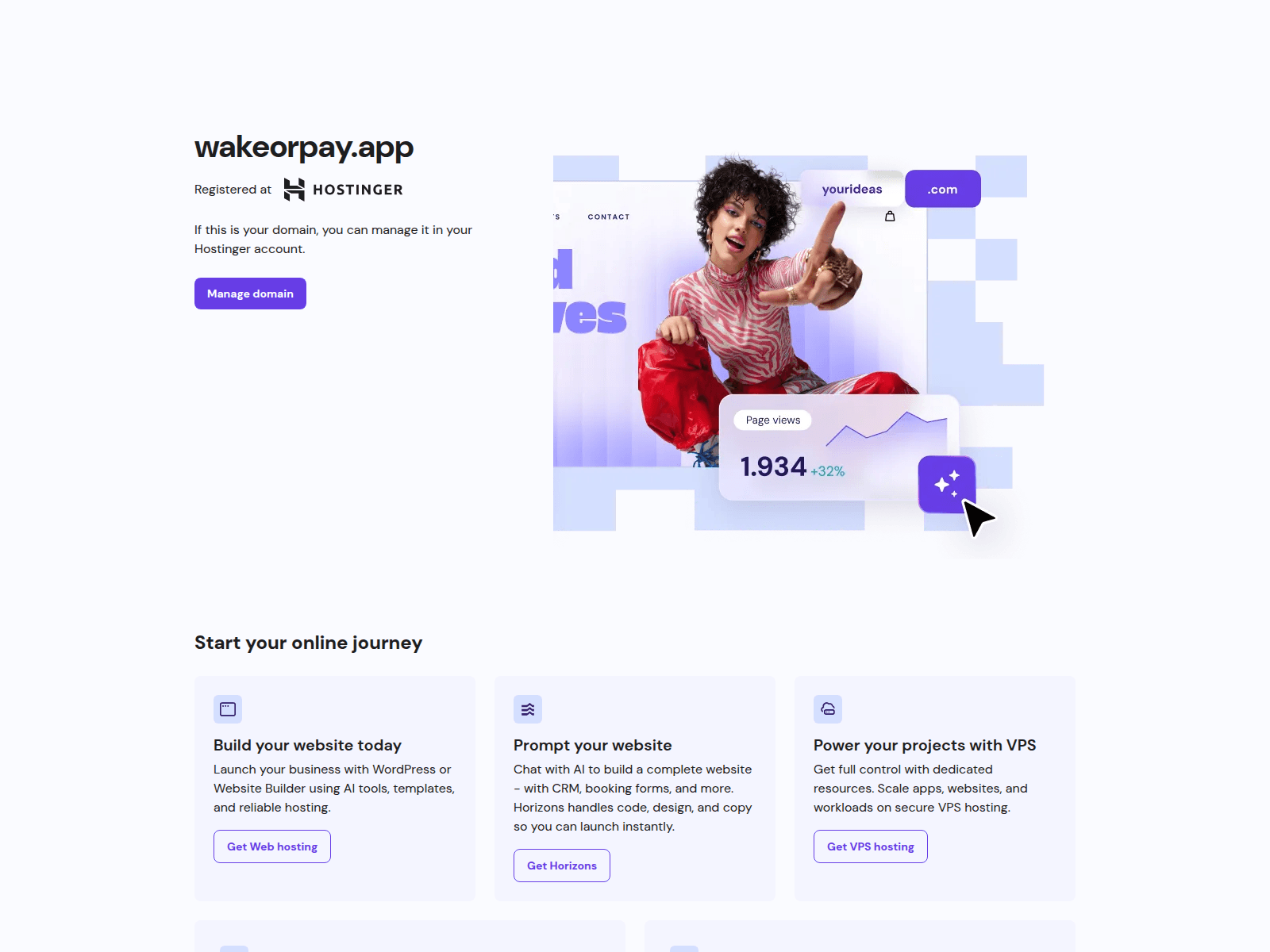 Screenshot of wakeorpay.app