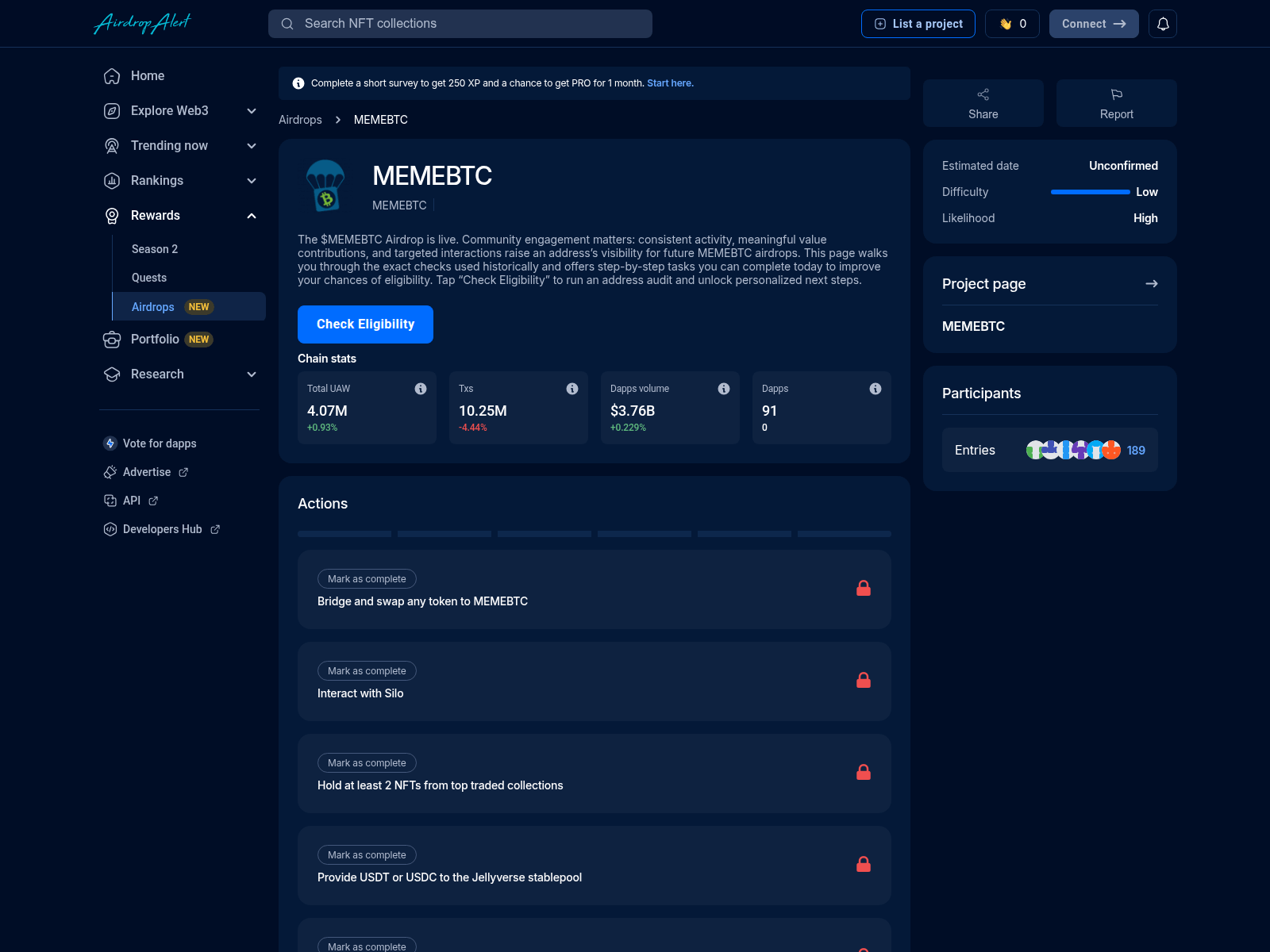 Screenshot of airdropsalerts.news