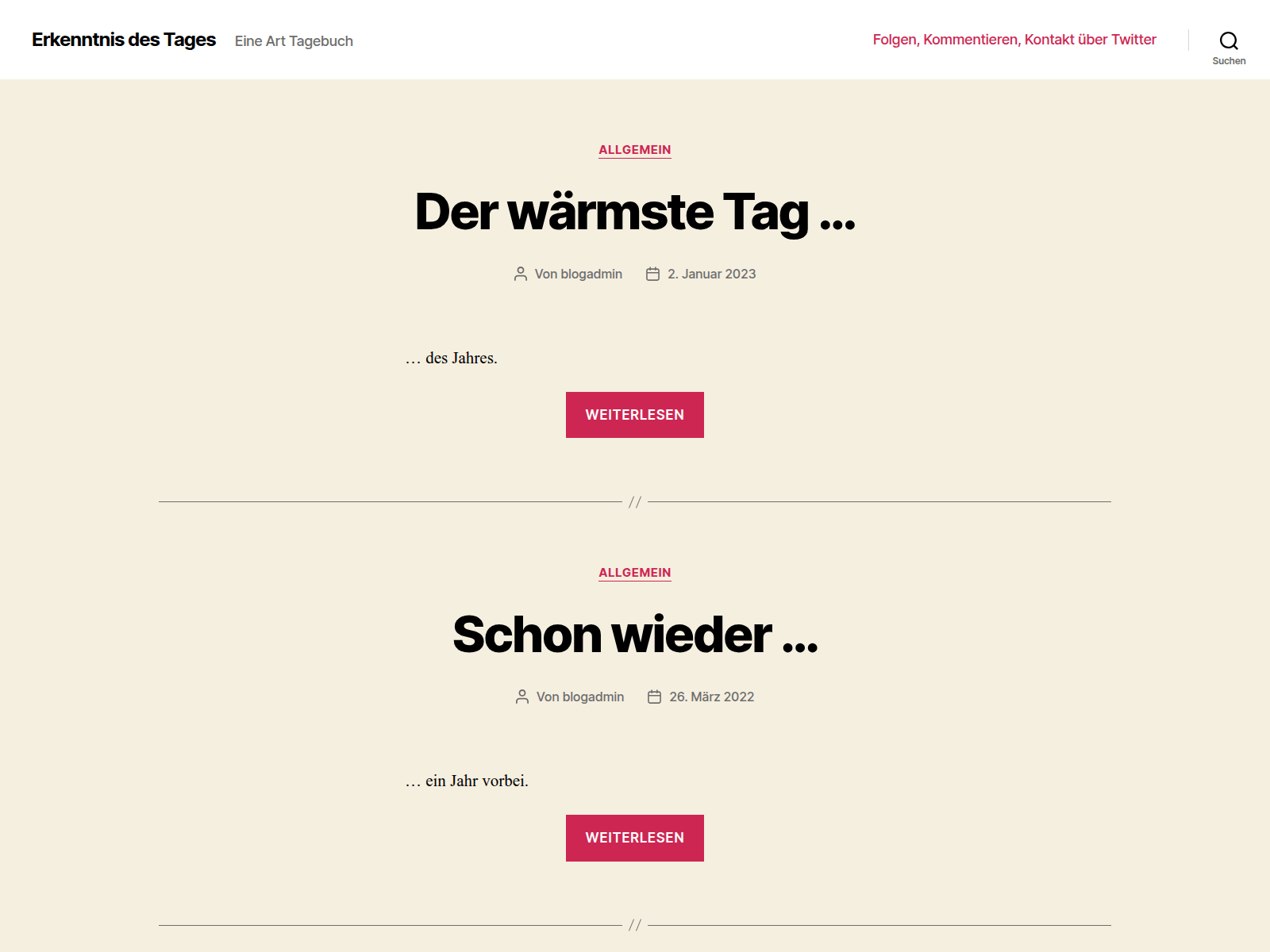 Screenshot of erkenntnisdestages.de