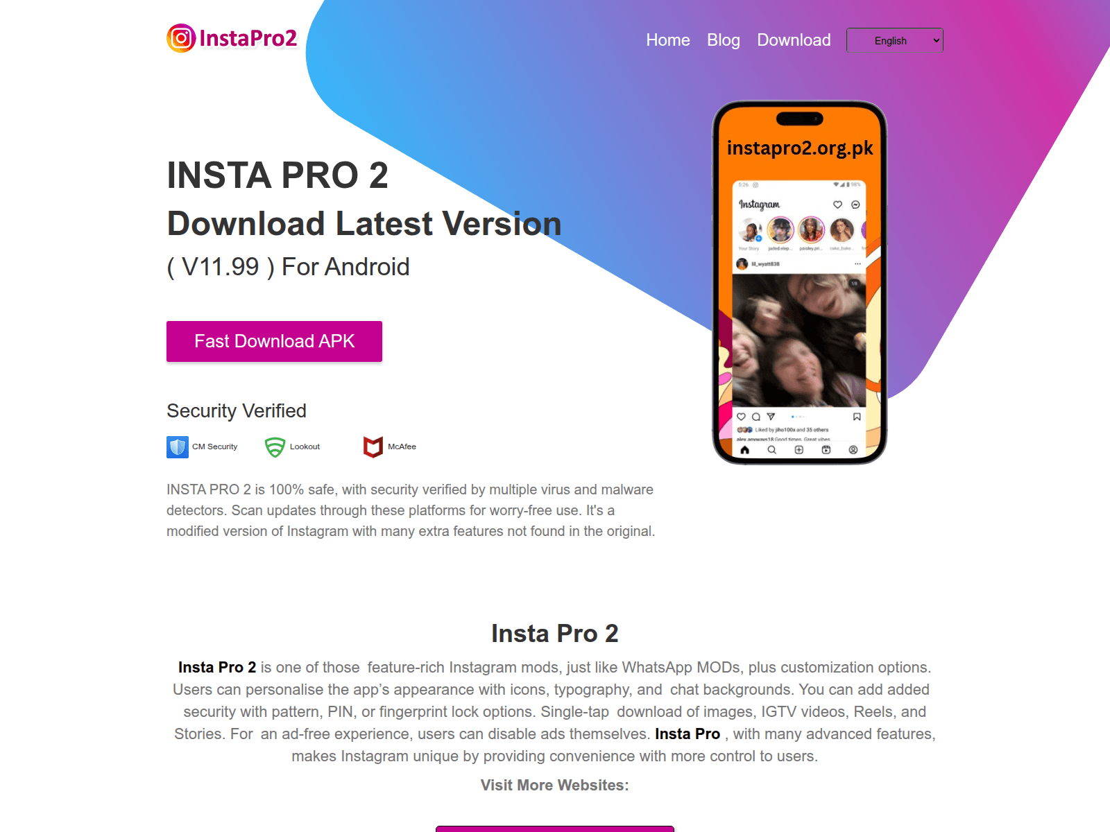 Screenshot of instapro2.org.pk