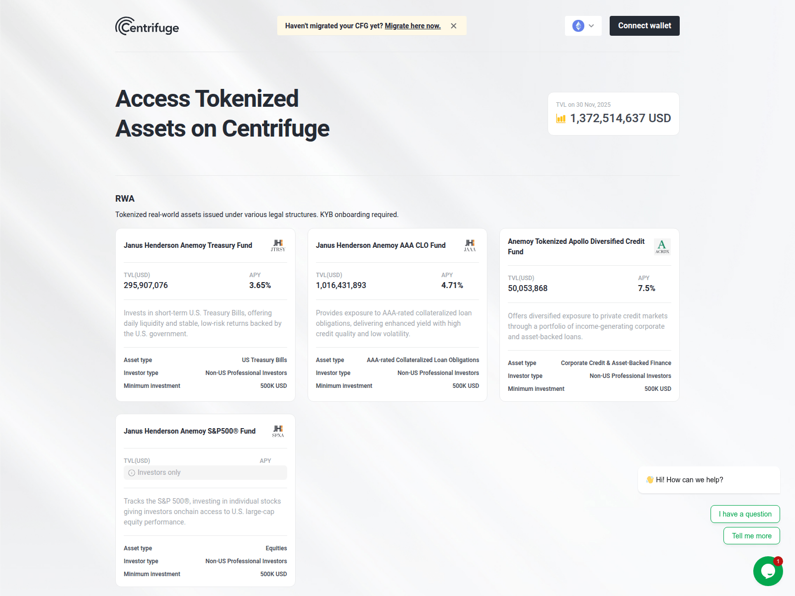 Screenshot of centrifuge-migrate.pages.dev