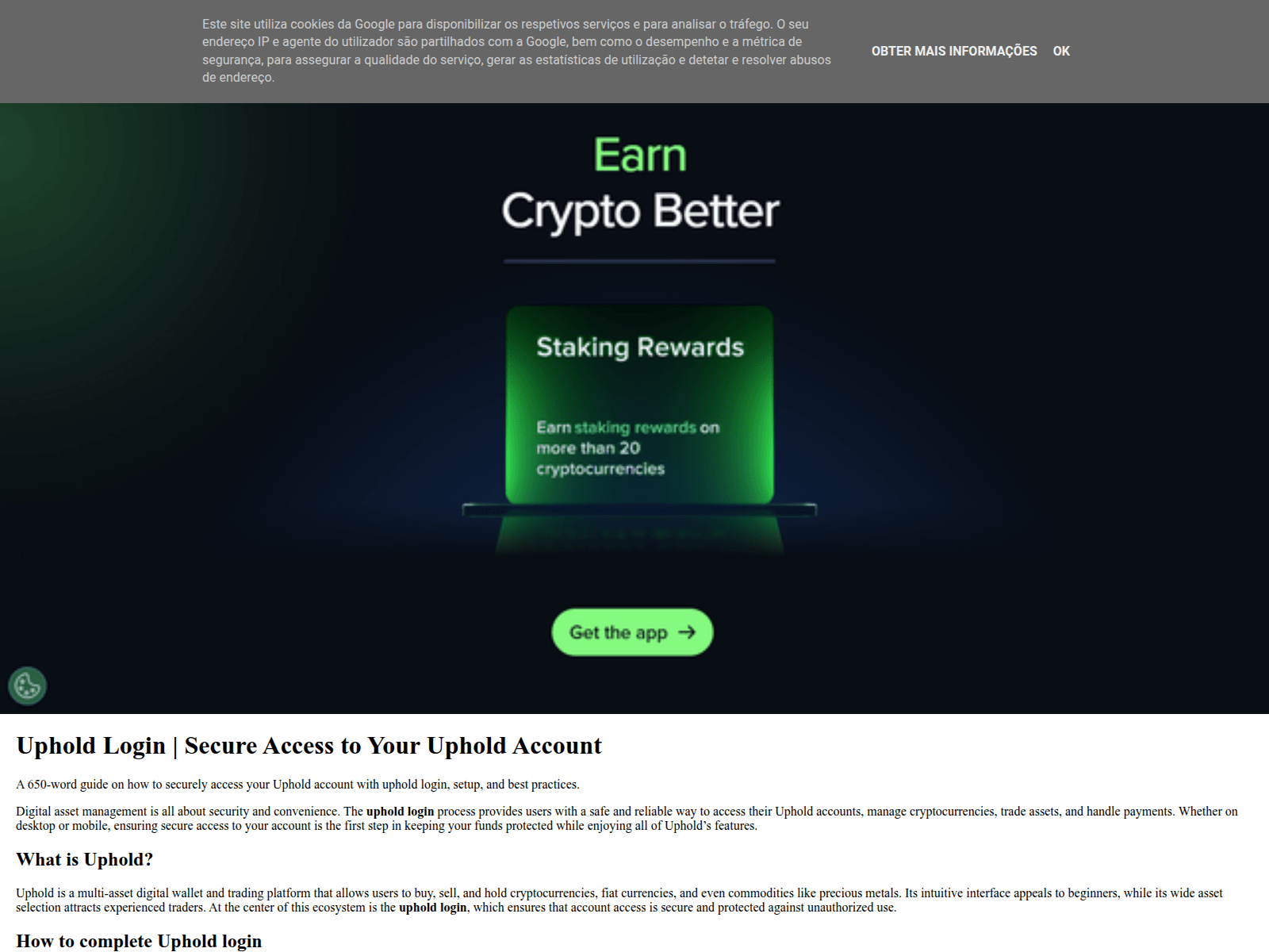 Screenshot of uphold-logiiin.blogspot.pt