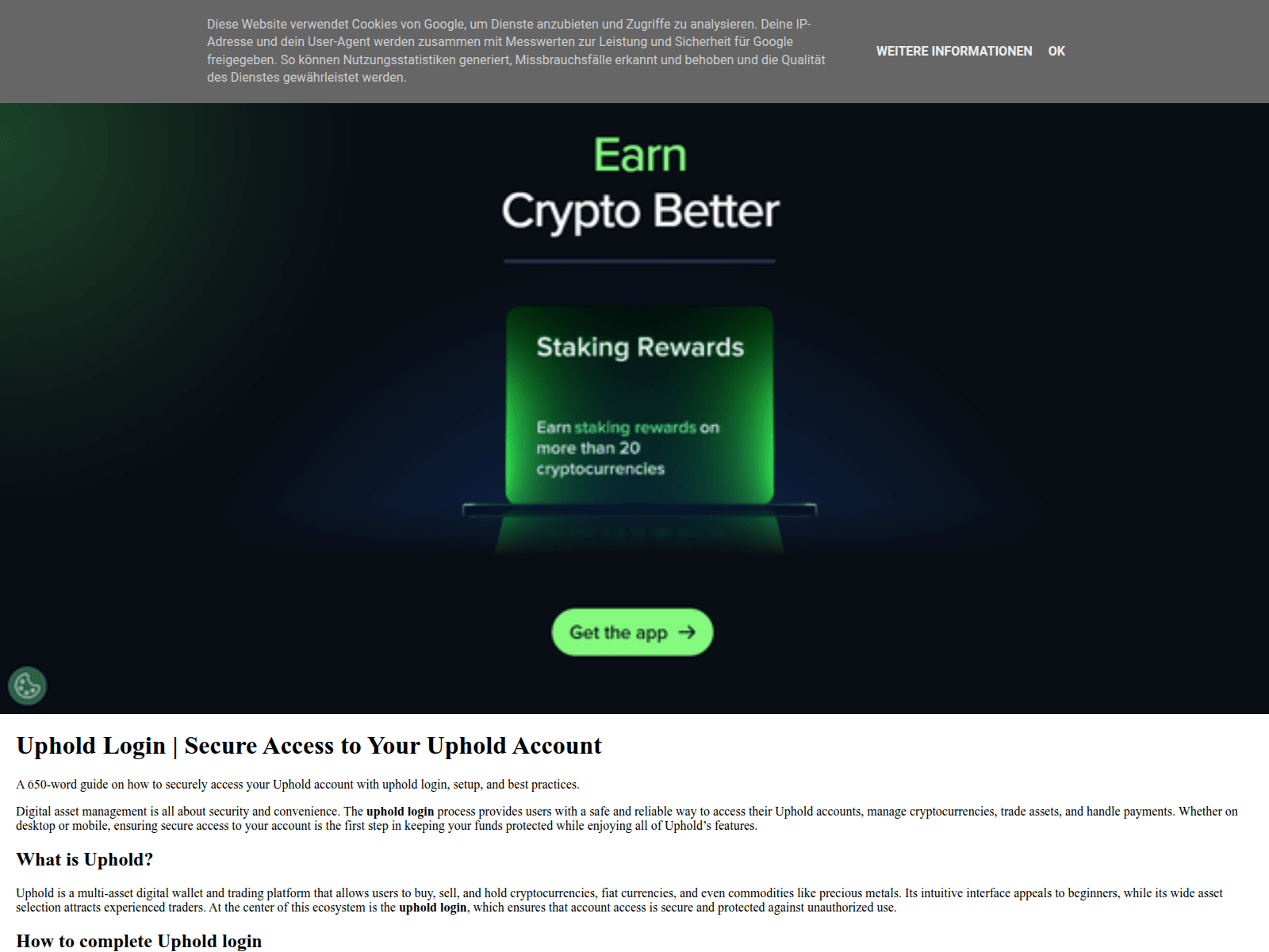 Screenshot of uphold-logiiin.blogspot.com.eg