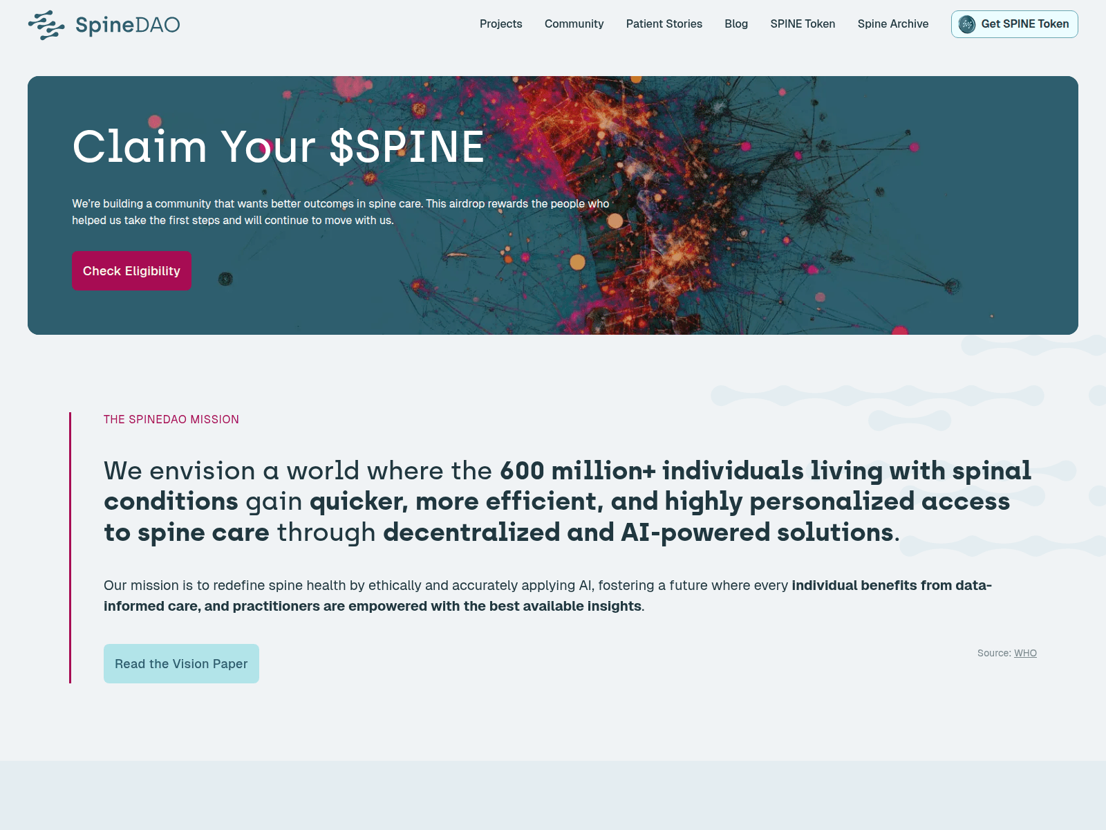 Screenshot of claim-spinedao.com