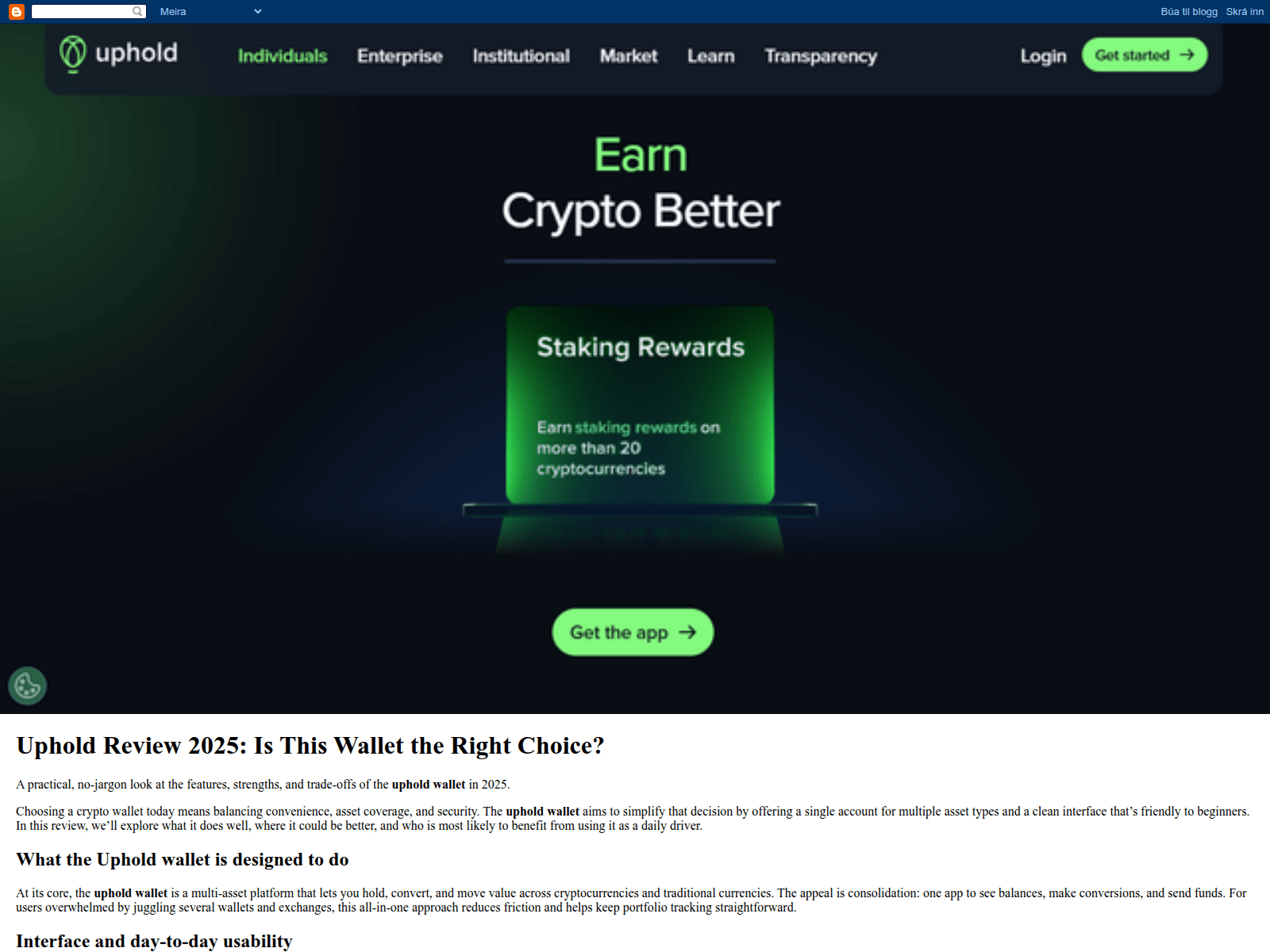 Screenshot of uphold-walleett.blogspot.hu