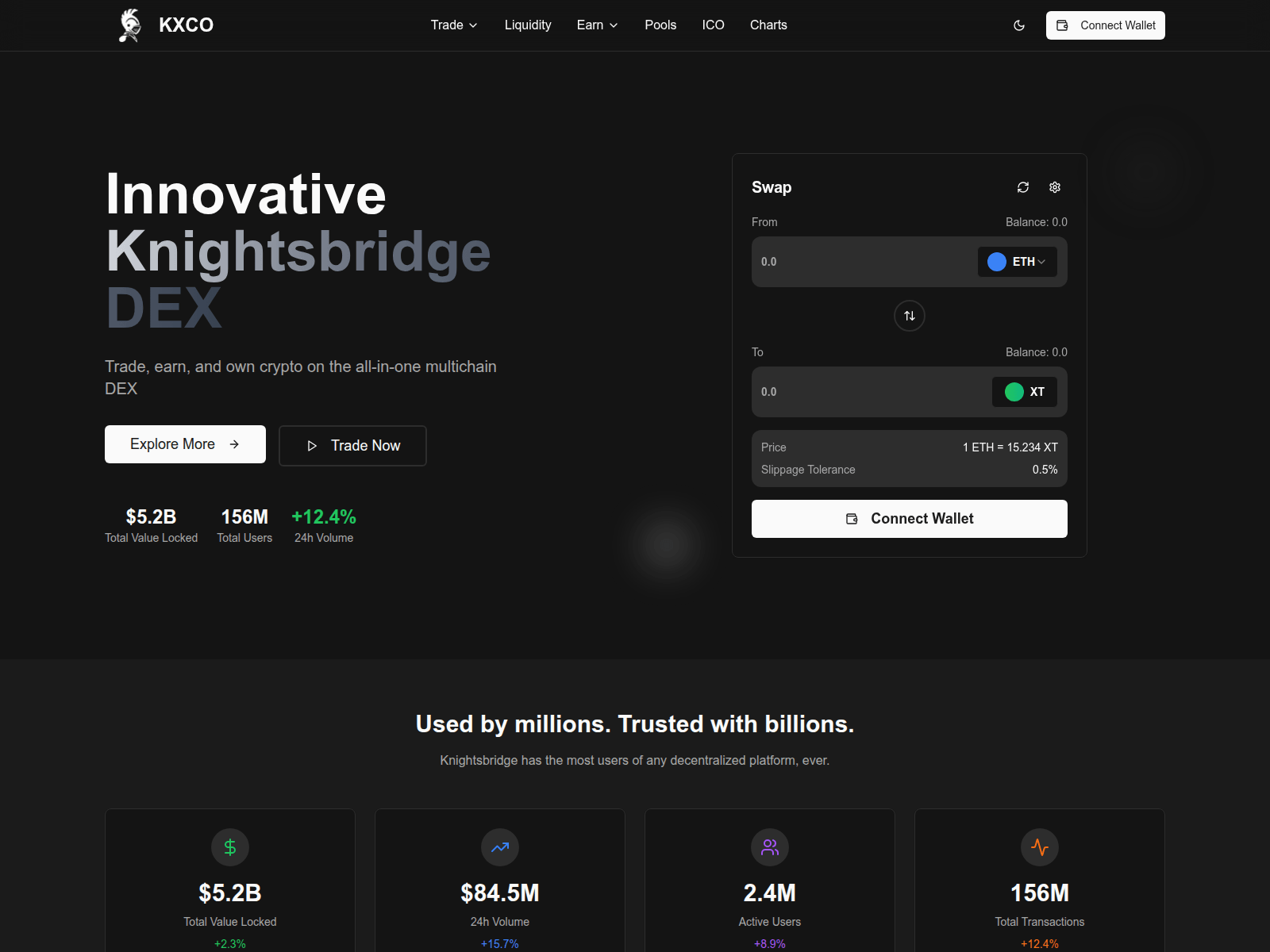 Screenshot of knightsbridge-dex.vercel.app