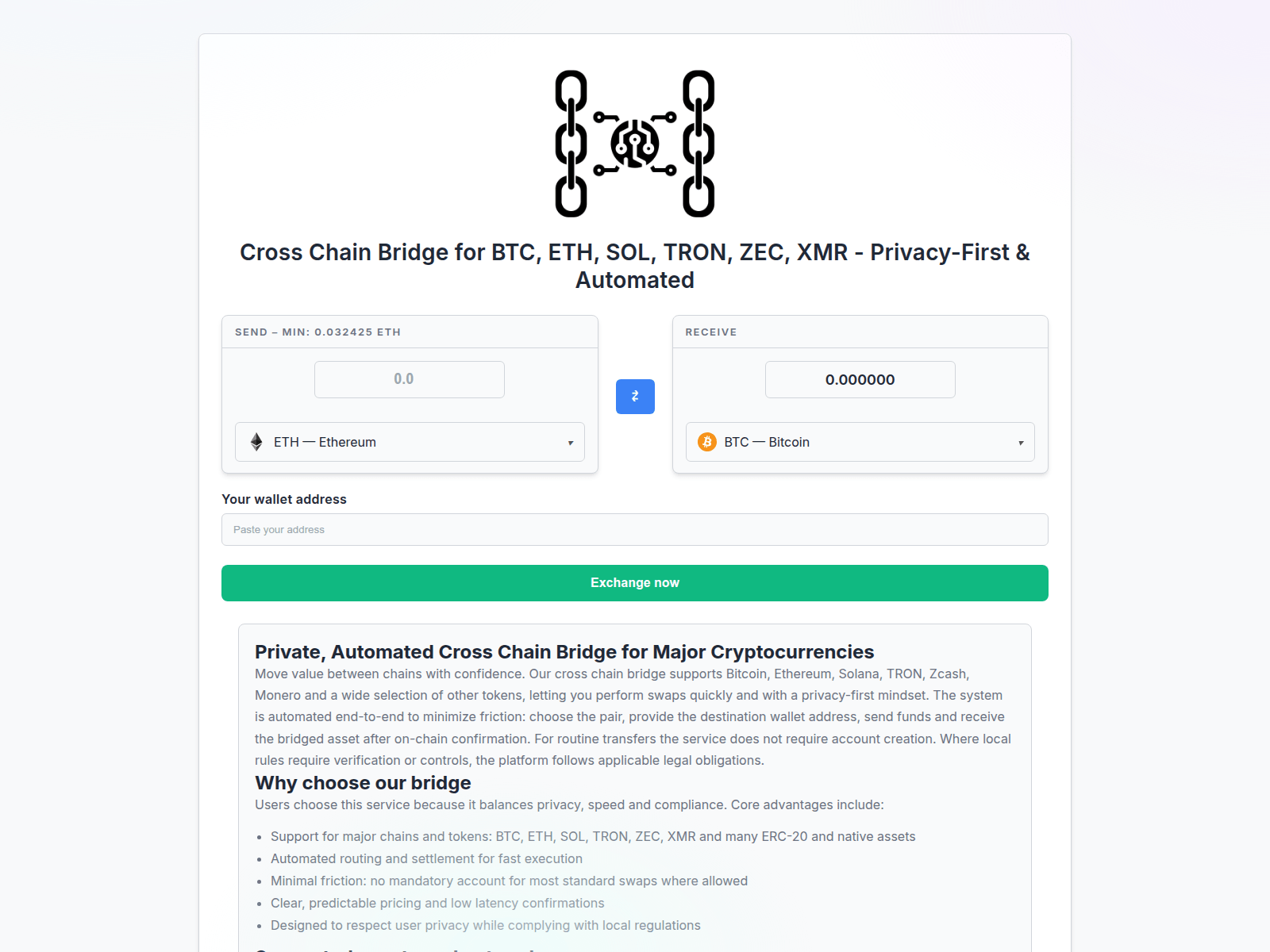 Screenshot of cross-chain-bridge.com