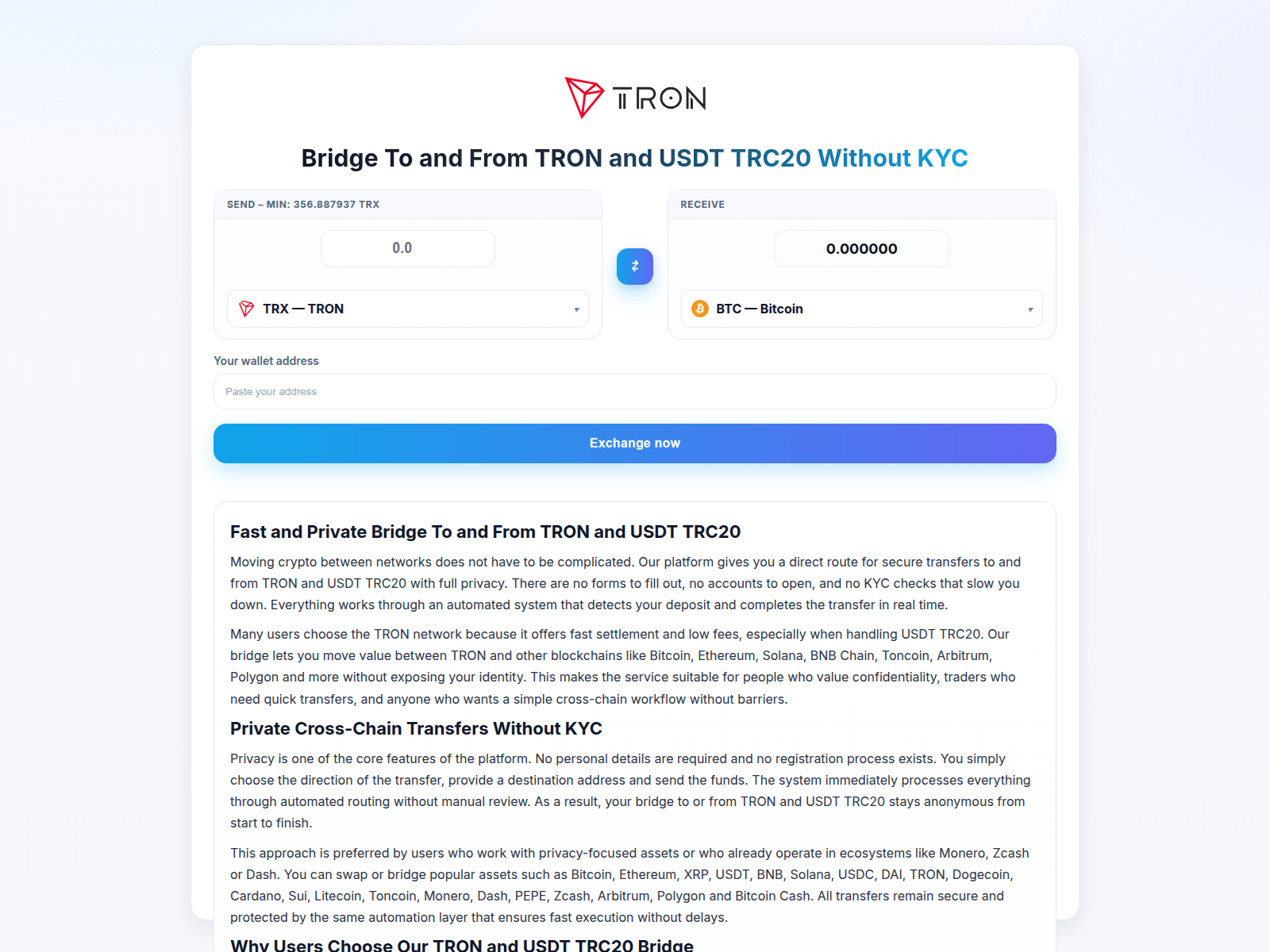 Screenshot of bridge-swap-tron.com