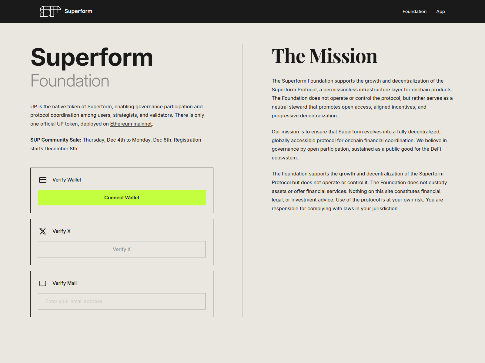 Screenshot of claim-superformfoundation.pages.dev