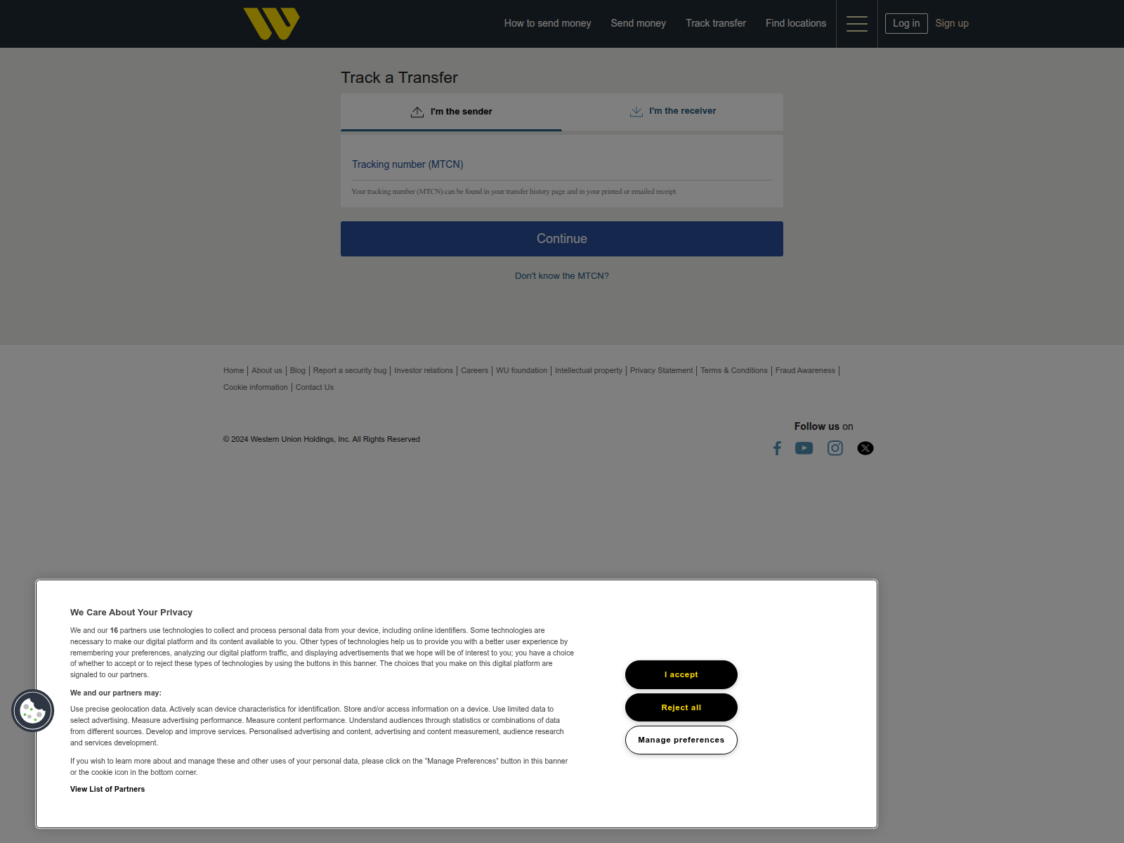 Screenshot of westrnuniuon.com
