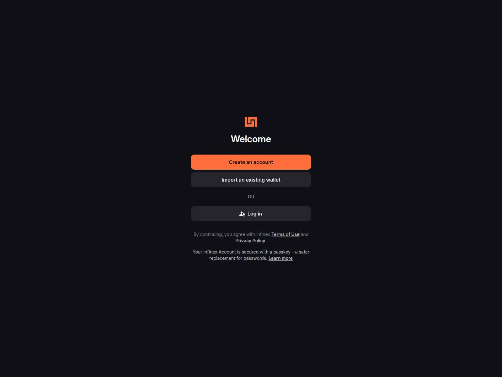 Screenshot of app.inifinex.xyz