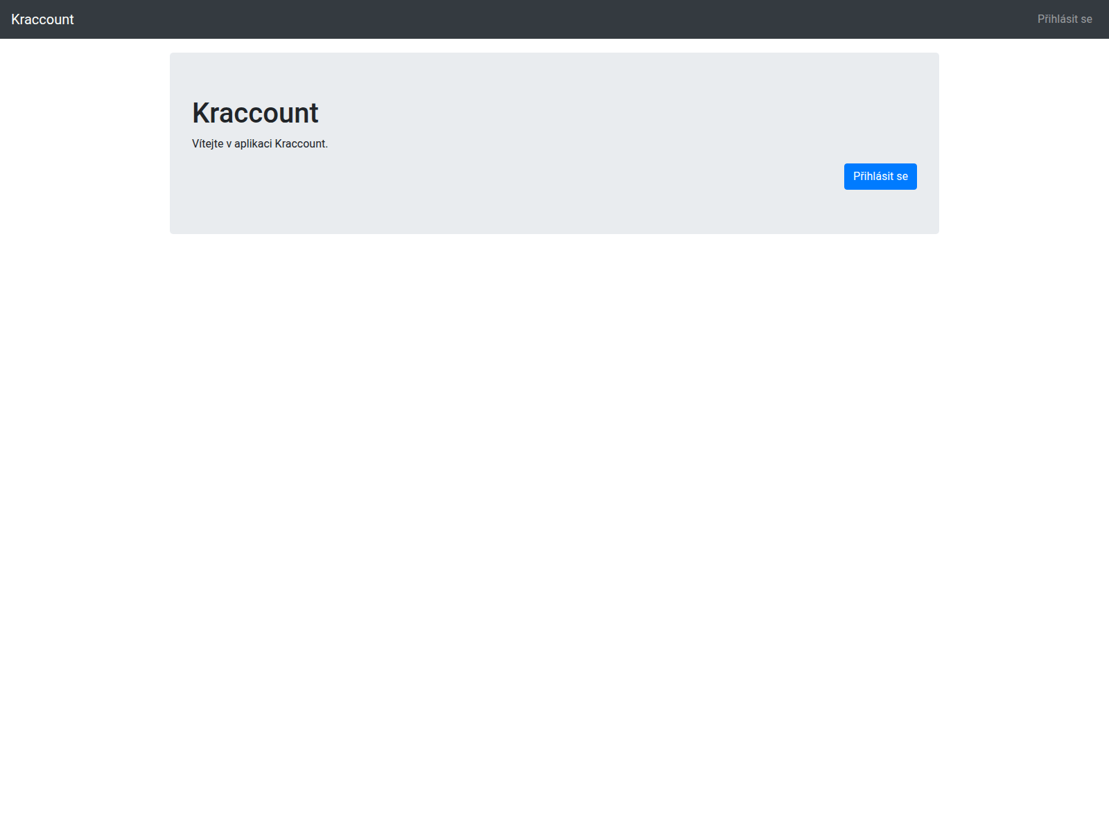 Screenshot of kraccount.krakenus.cz
