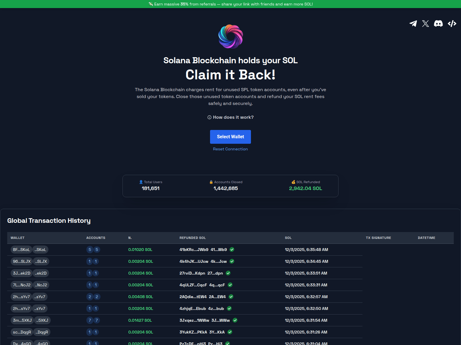 Screenshot of refundsyoursols.com