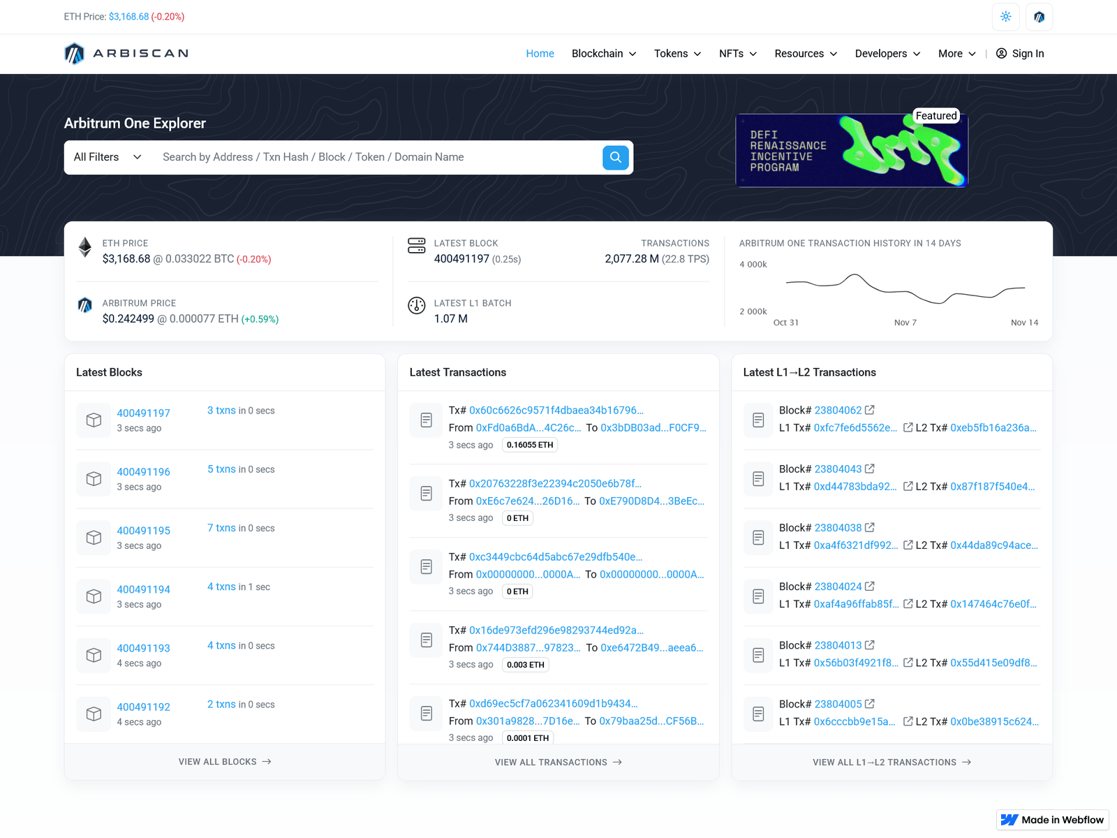 Screenshot of arbiscan-com.webflow.io
