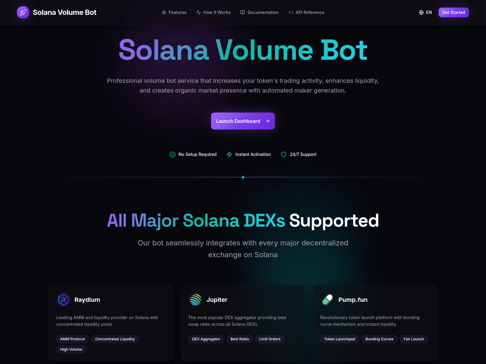 Screenshot of solanavolumebot.app