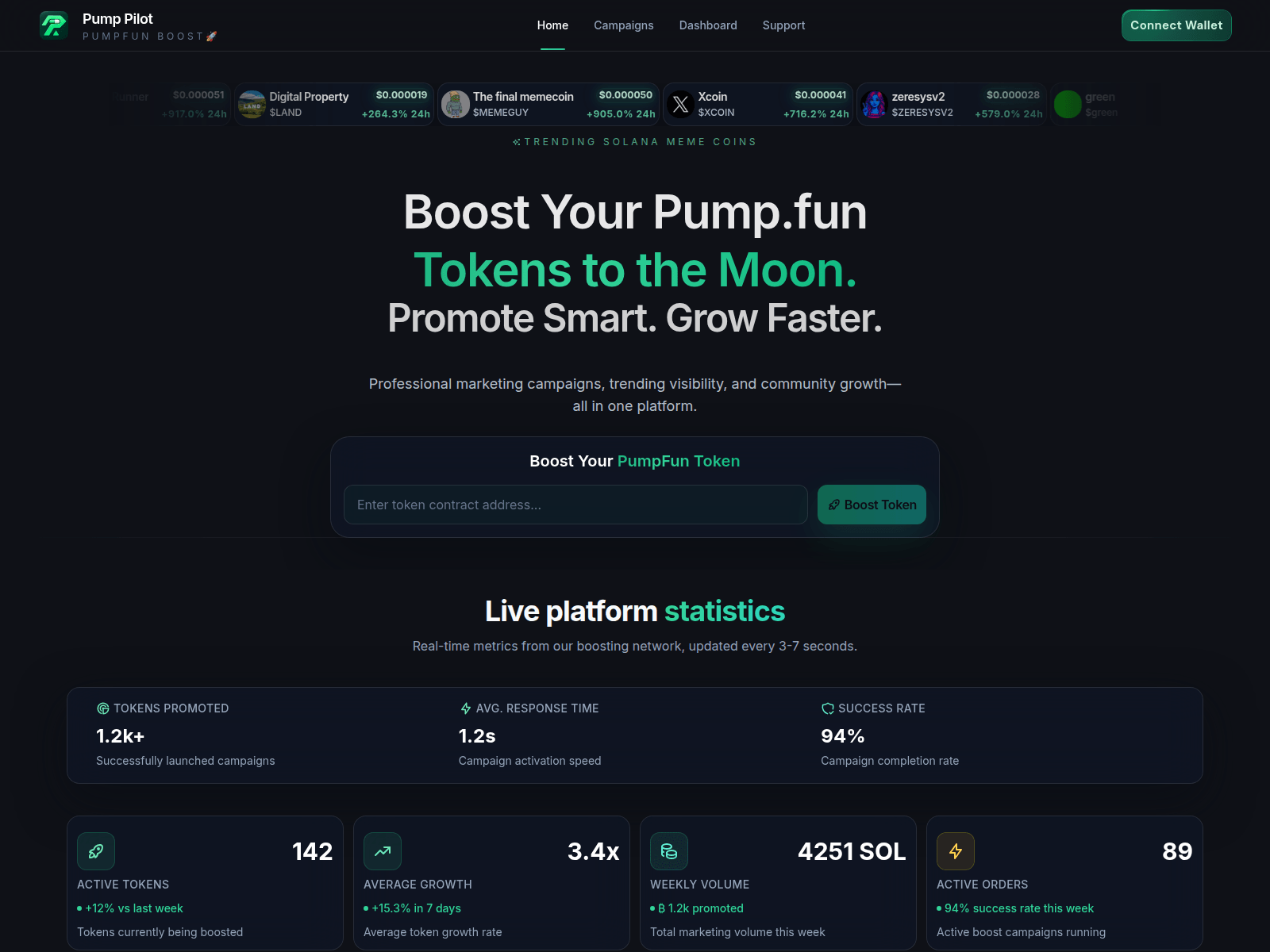 Forensic screenshot of pumppilot.fun