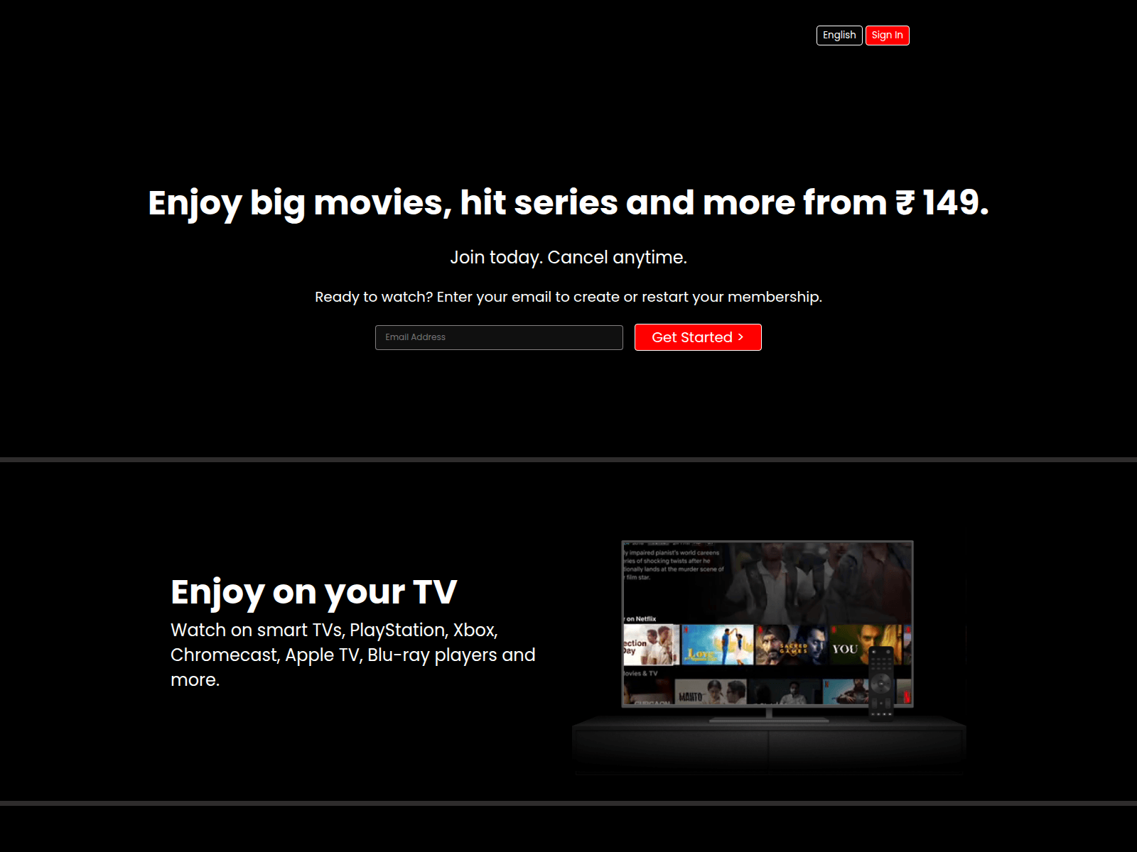 Screenshot of netflix-clone-peach-kappa.vercel.app