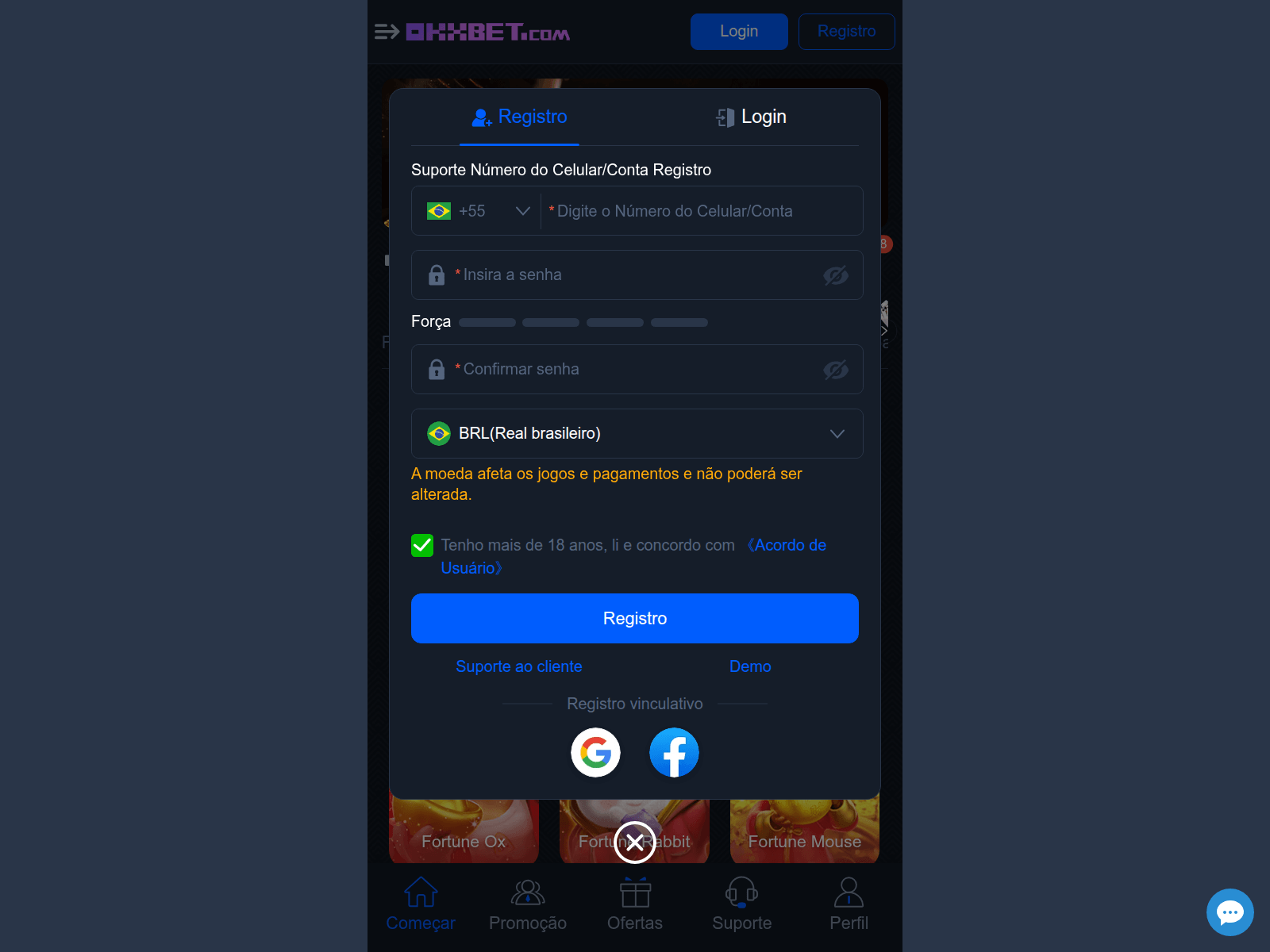 Screenshot of okxbet.com