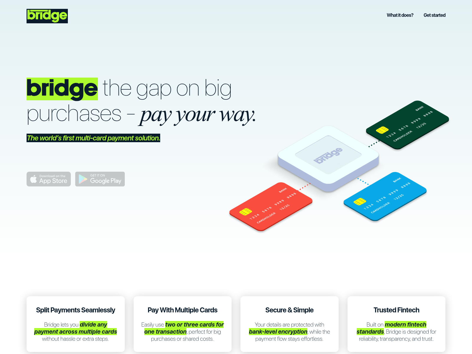 Screenshot of bridgewallet.app