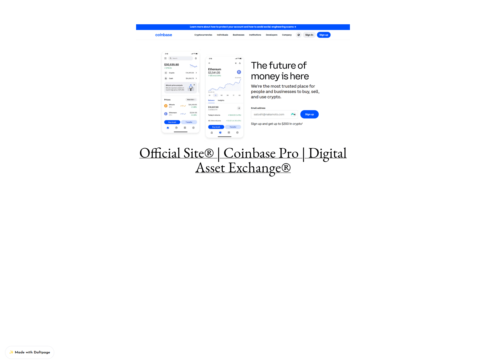Screenshot of auth-coinbasse-x-learn.daftpage.com