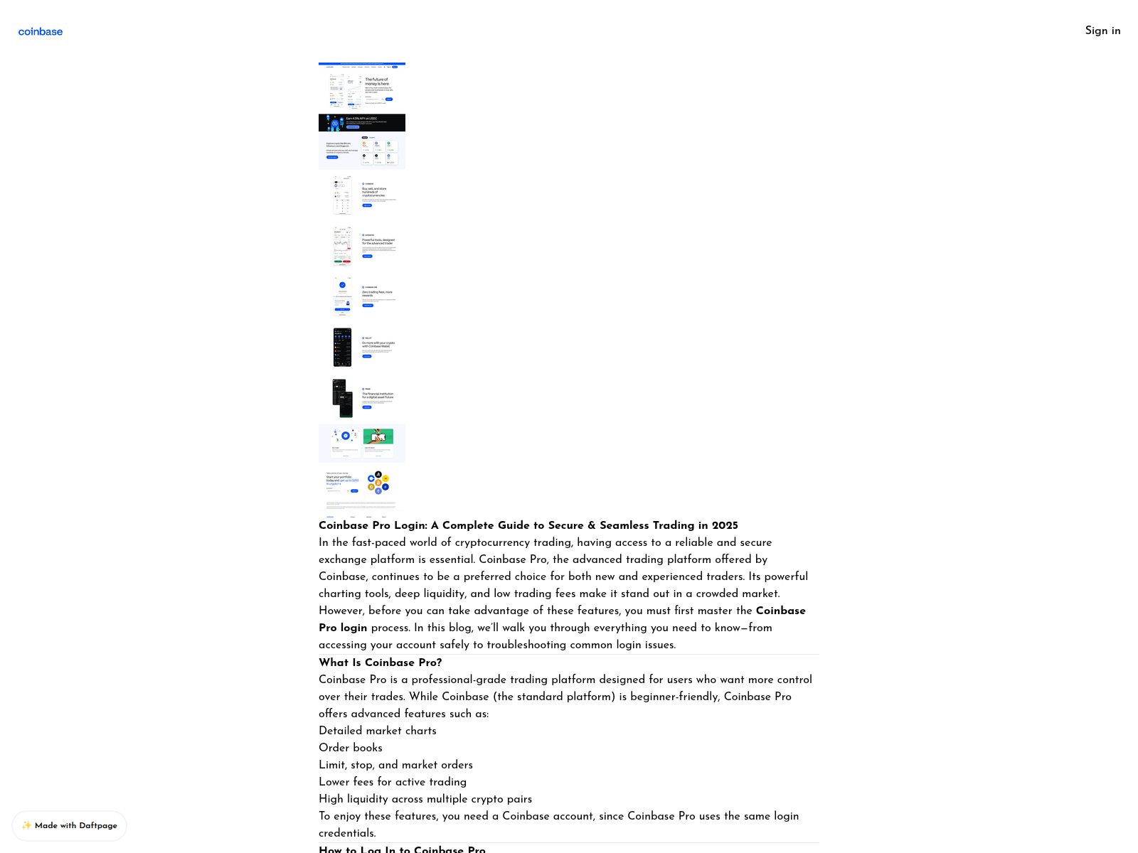 Forensic screenshot of pro-login-coinbase.daftpage.com