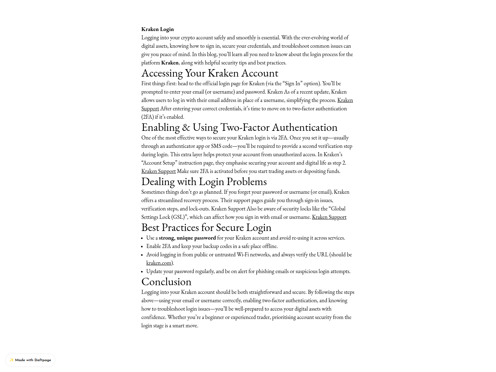 Screenshot of portal-kraken-pro-en.daftpage.com