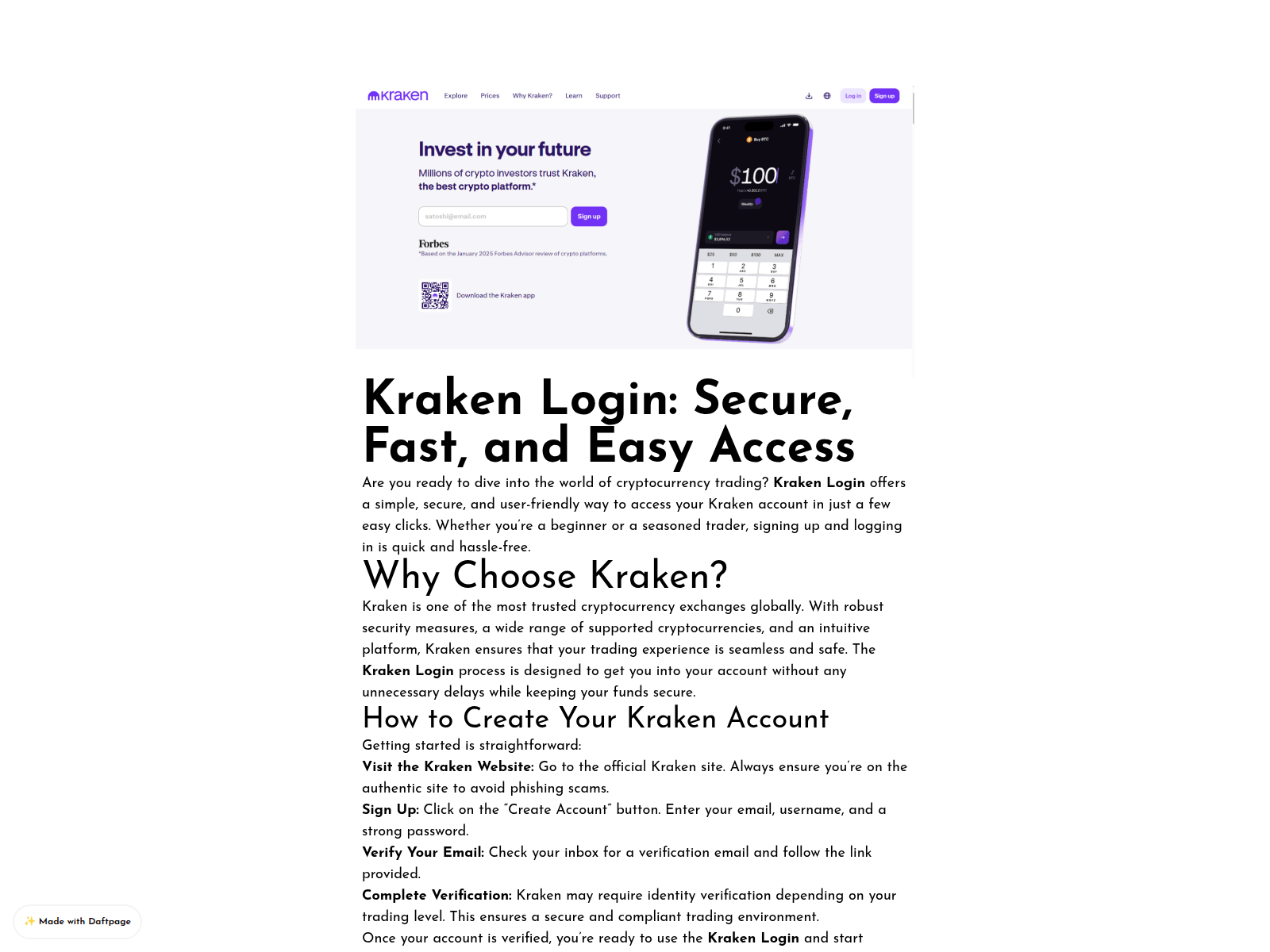 Screenshot of secure-krakenn-com.daftpage.com
