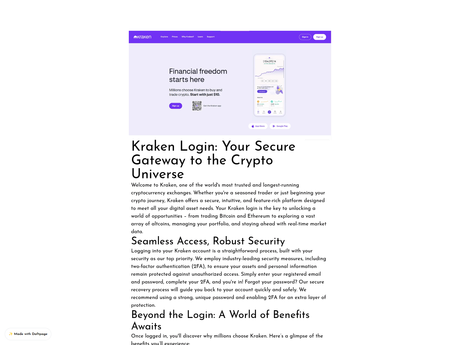 Screenshot of help-kraken-en-help.daftpage.com