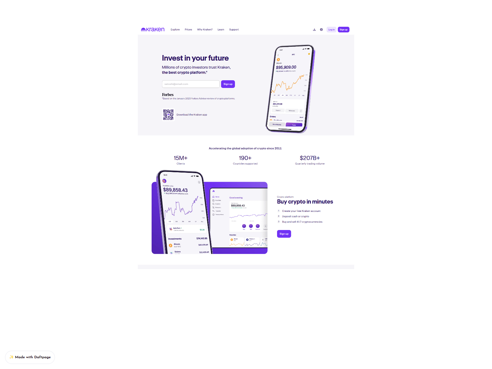 Screenshot of support-kraken-web.daftpage.com