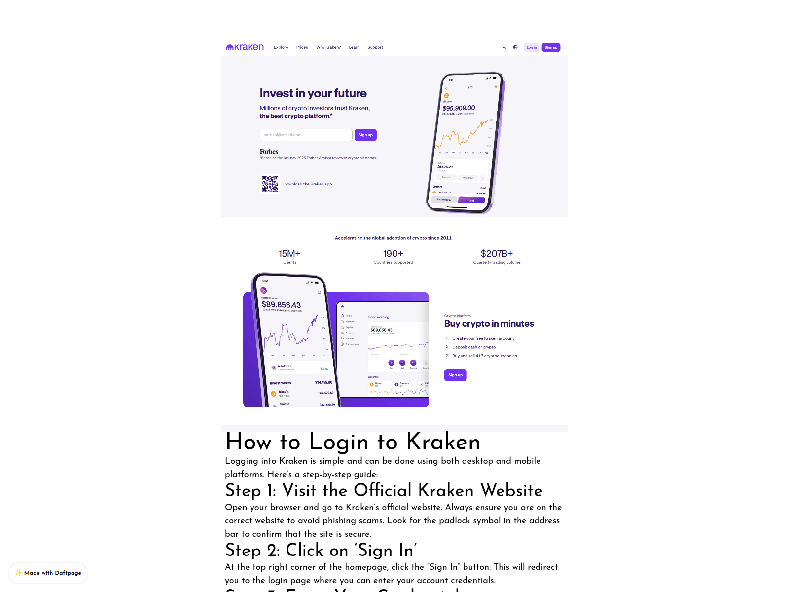 Screenshot of portal-kraken-connect.daftpage.com