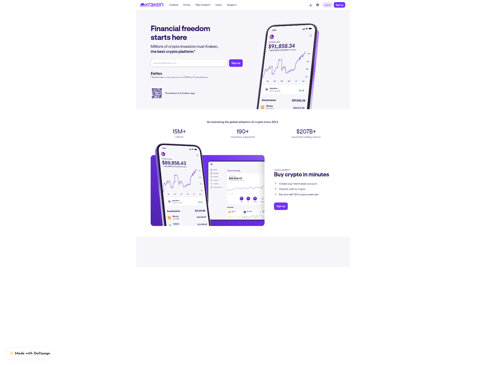 Screenshot of learn-kraken-web.daftpage.com