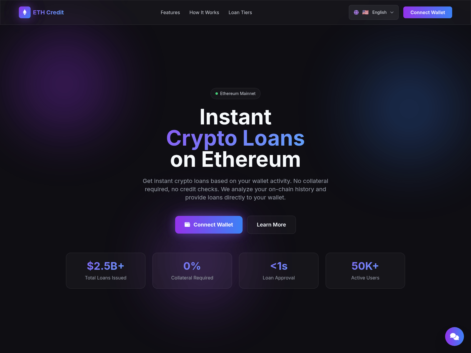 Screenshot of ethercredit.cash