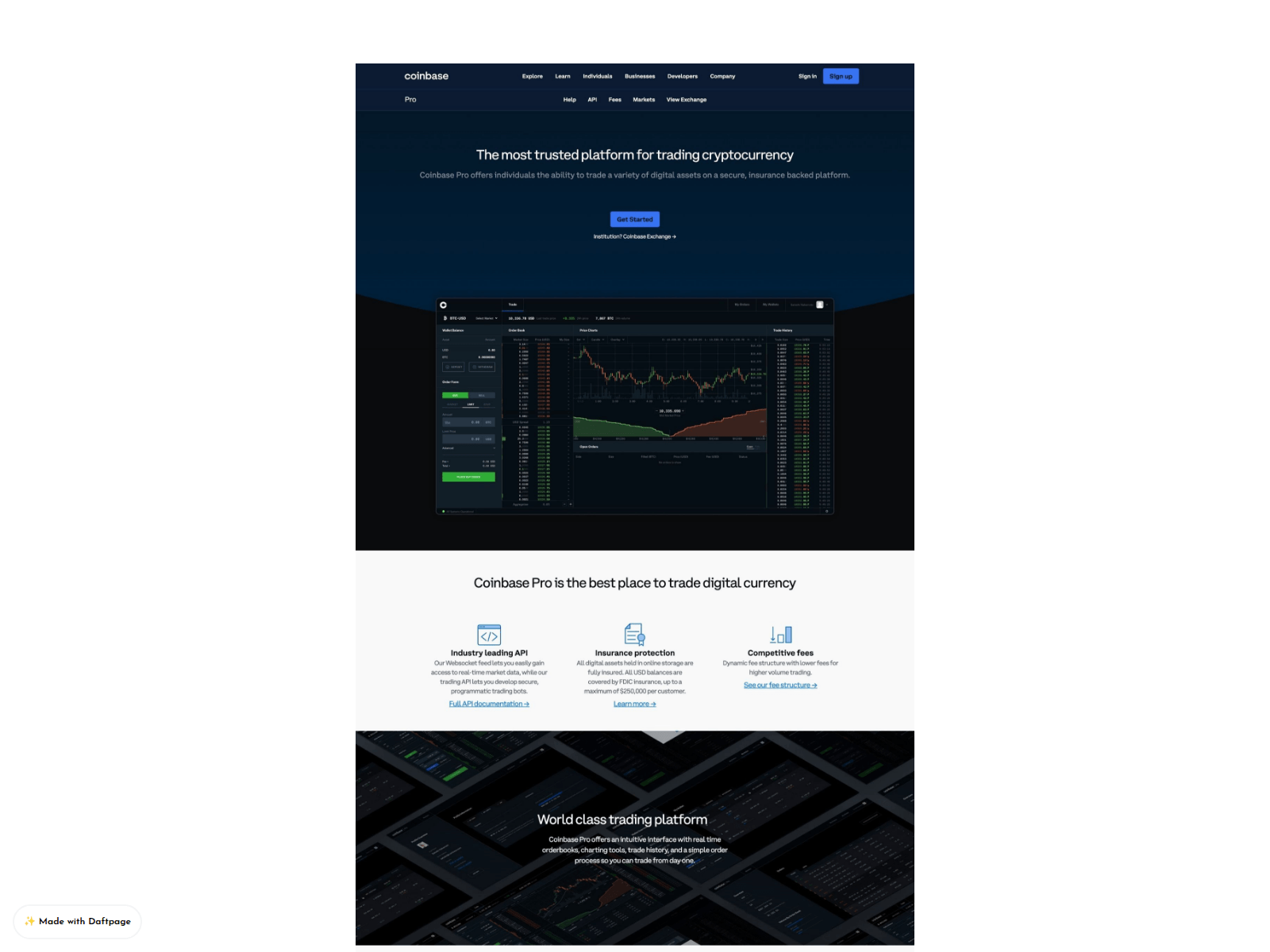 Screenshot of eng-coinbasepro-learn.daftpage.com