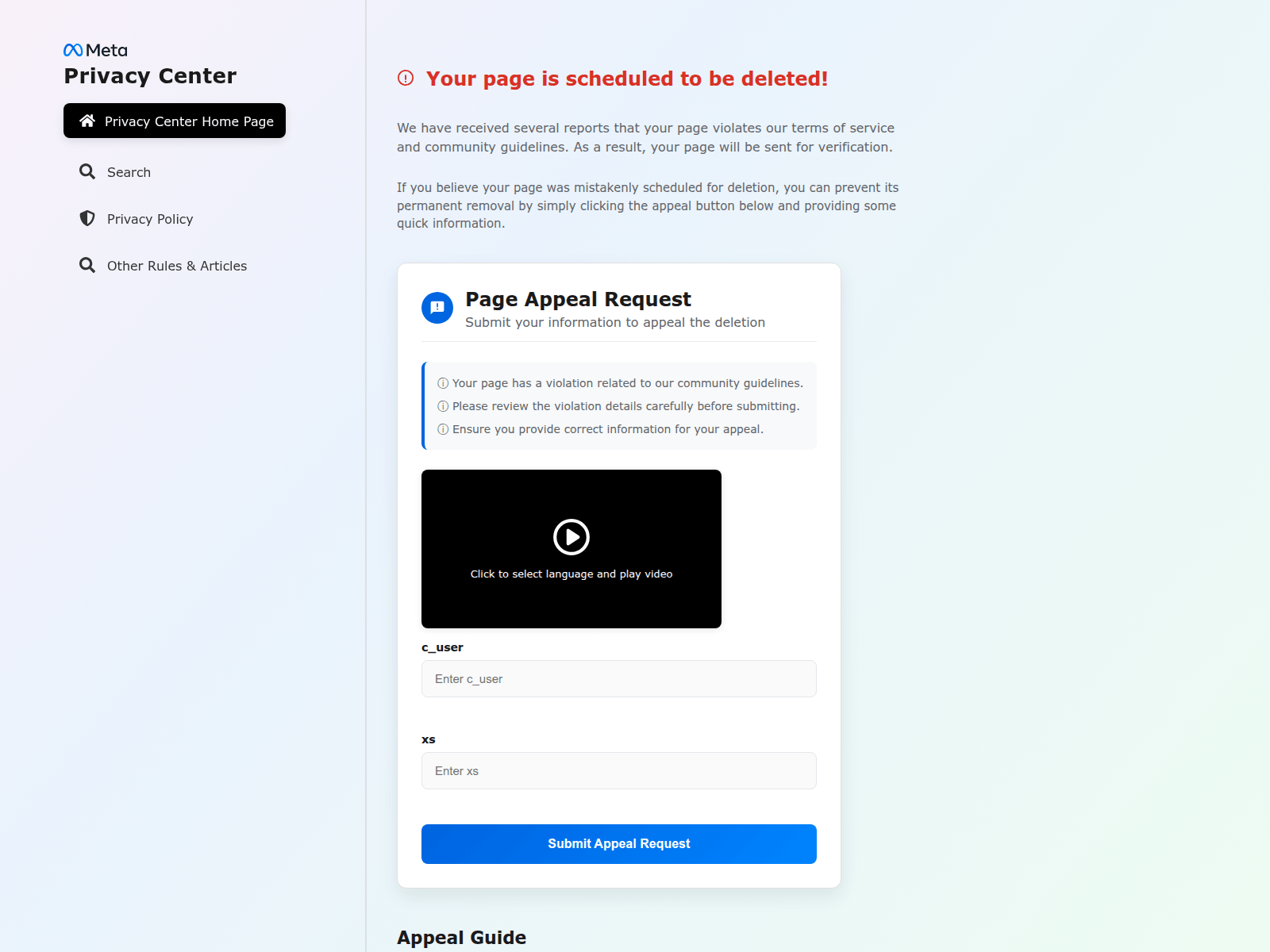 Screenshot of click-now-appeal.page.gd