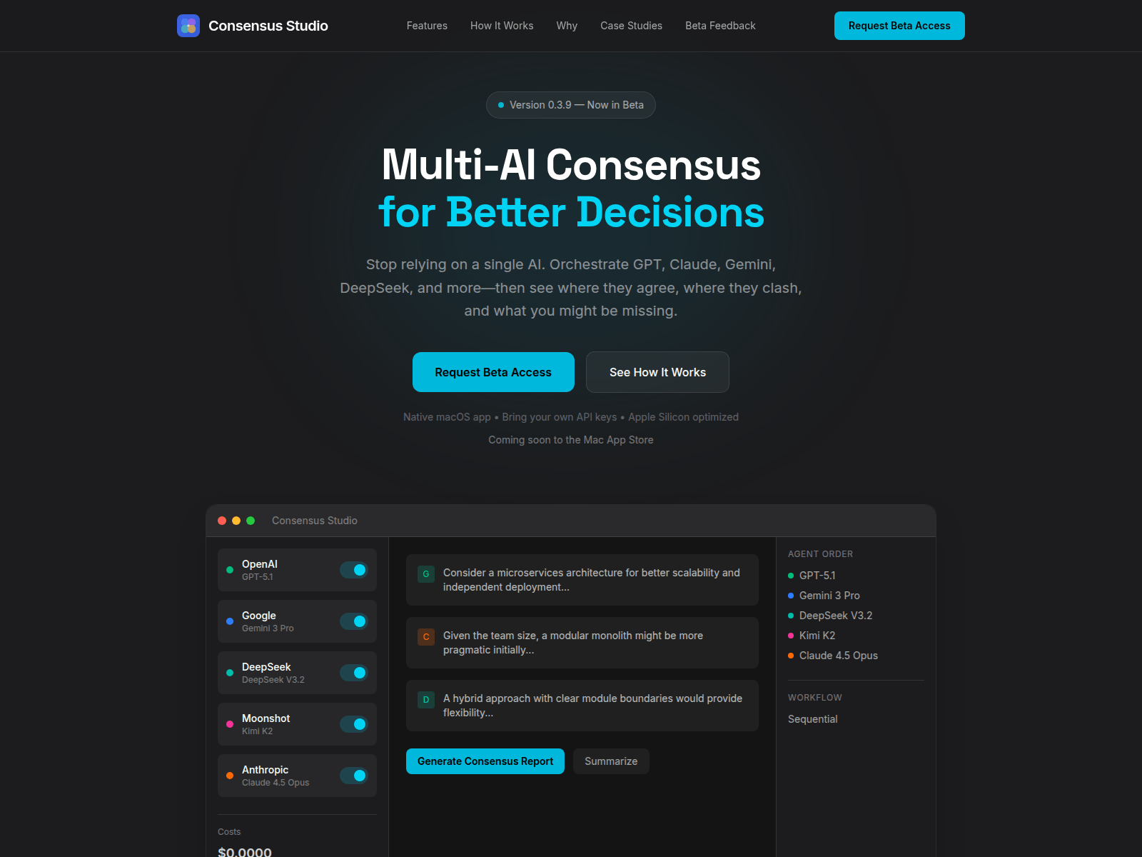 Screenshot of consensusstudio.ai