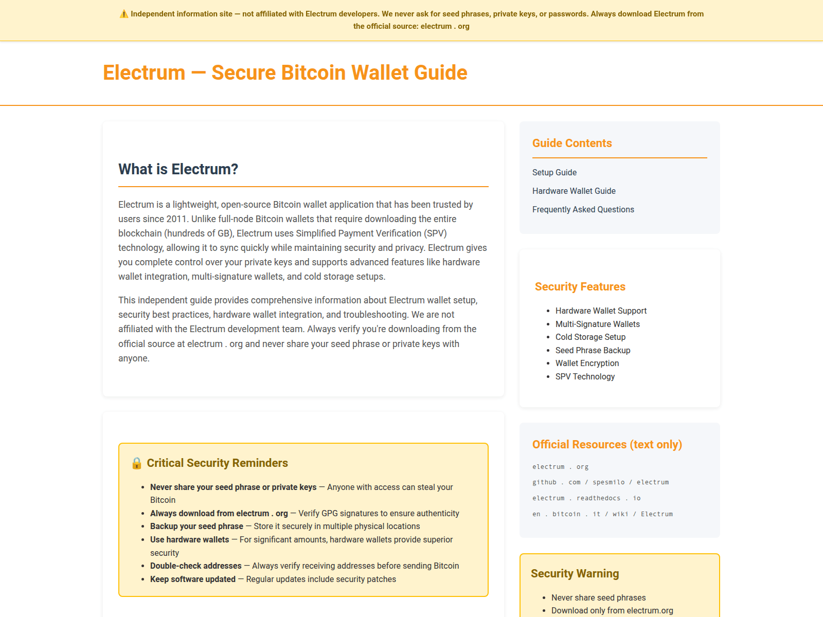 Screenshot of electrum-data.cc