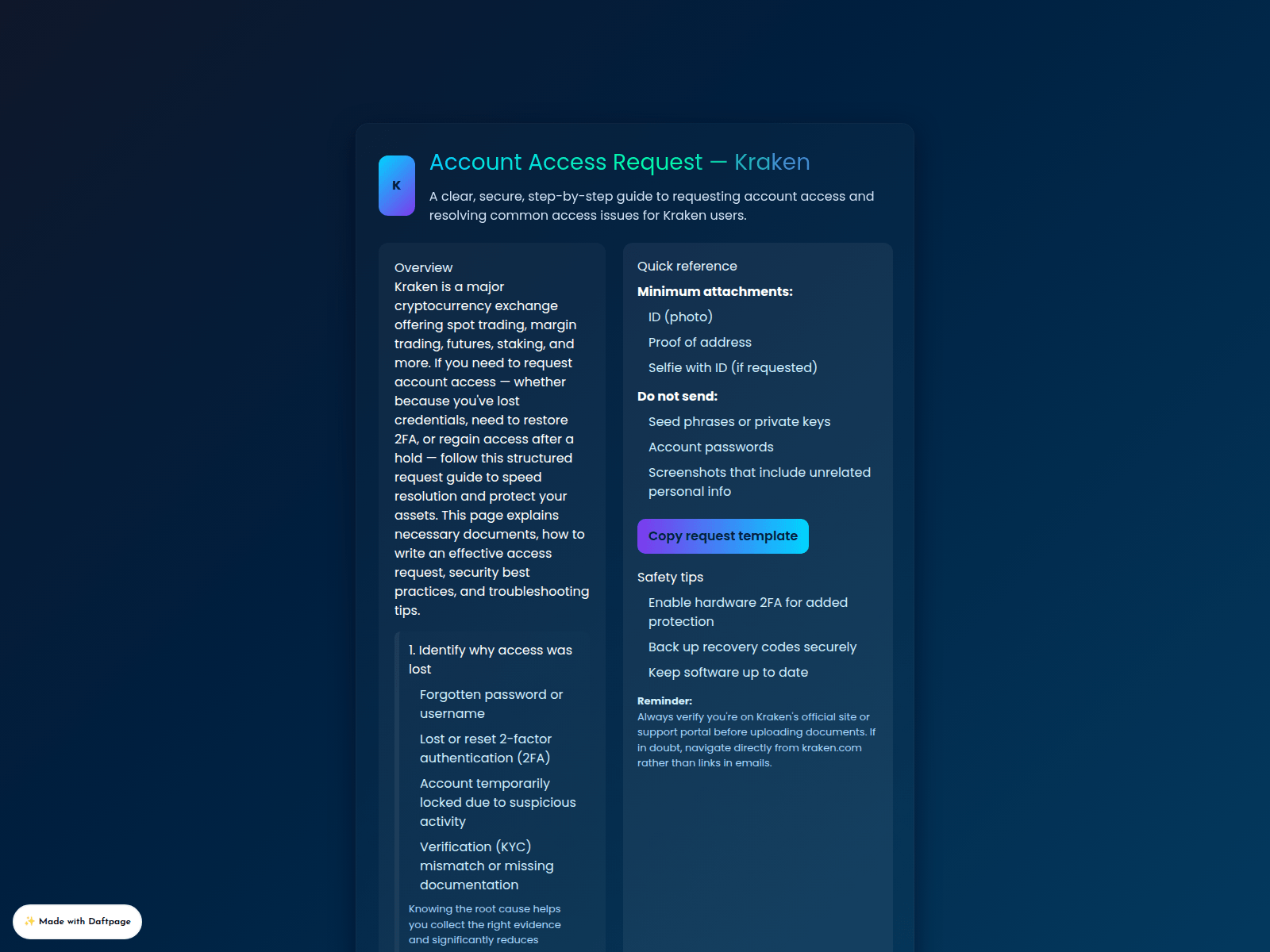 Screenshot of id-kraken.daftpage.com