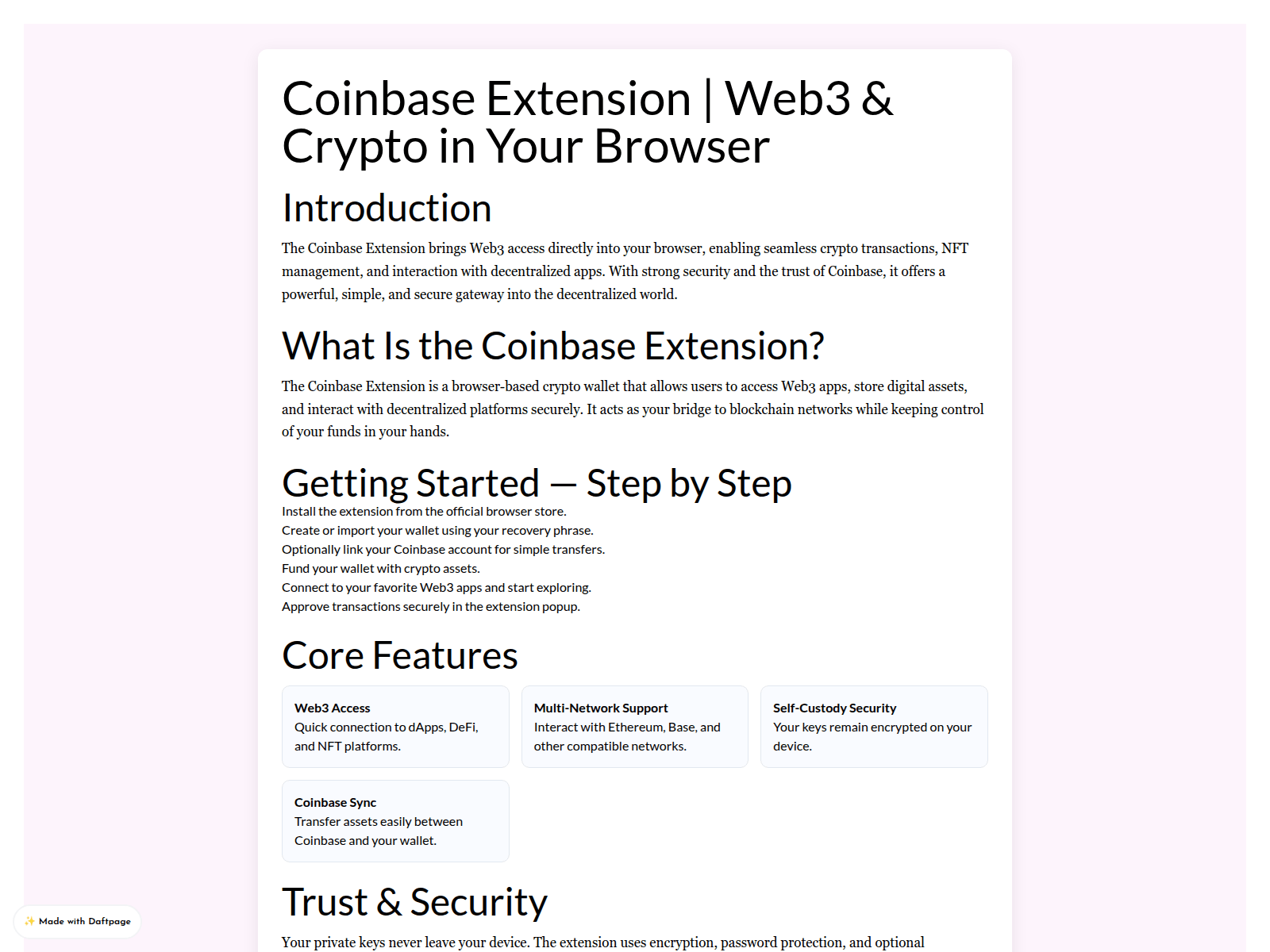 Screenshot of cooinbase-extenton-portal.daftpage.com