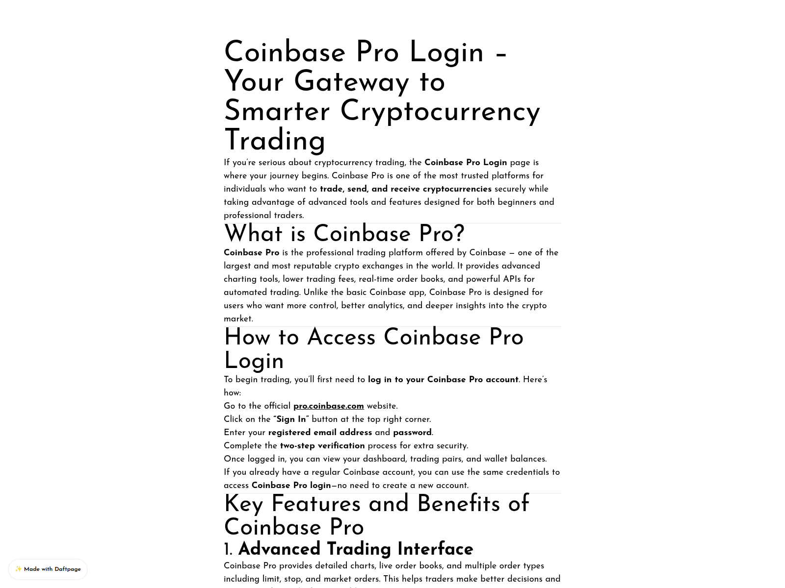 Screenshot of explore-coinbase-pro.daftpage.com