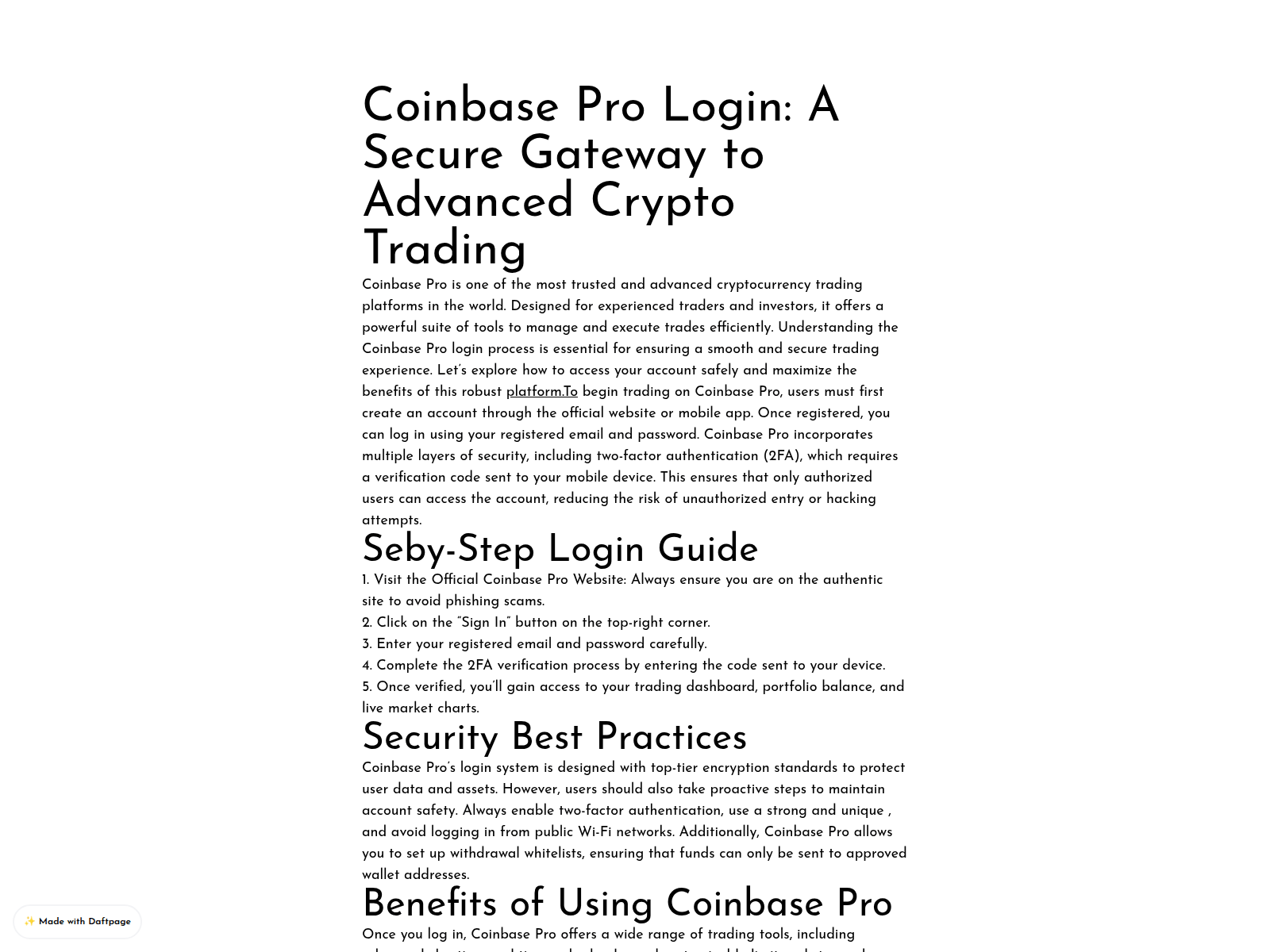 Screenshot of portals-coinbase-pro.daftpage.com