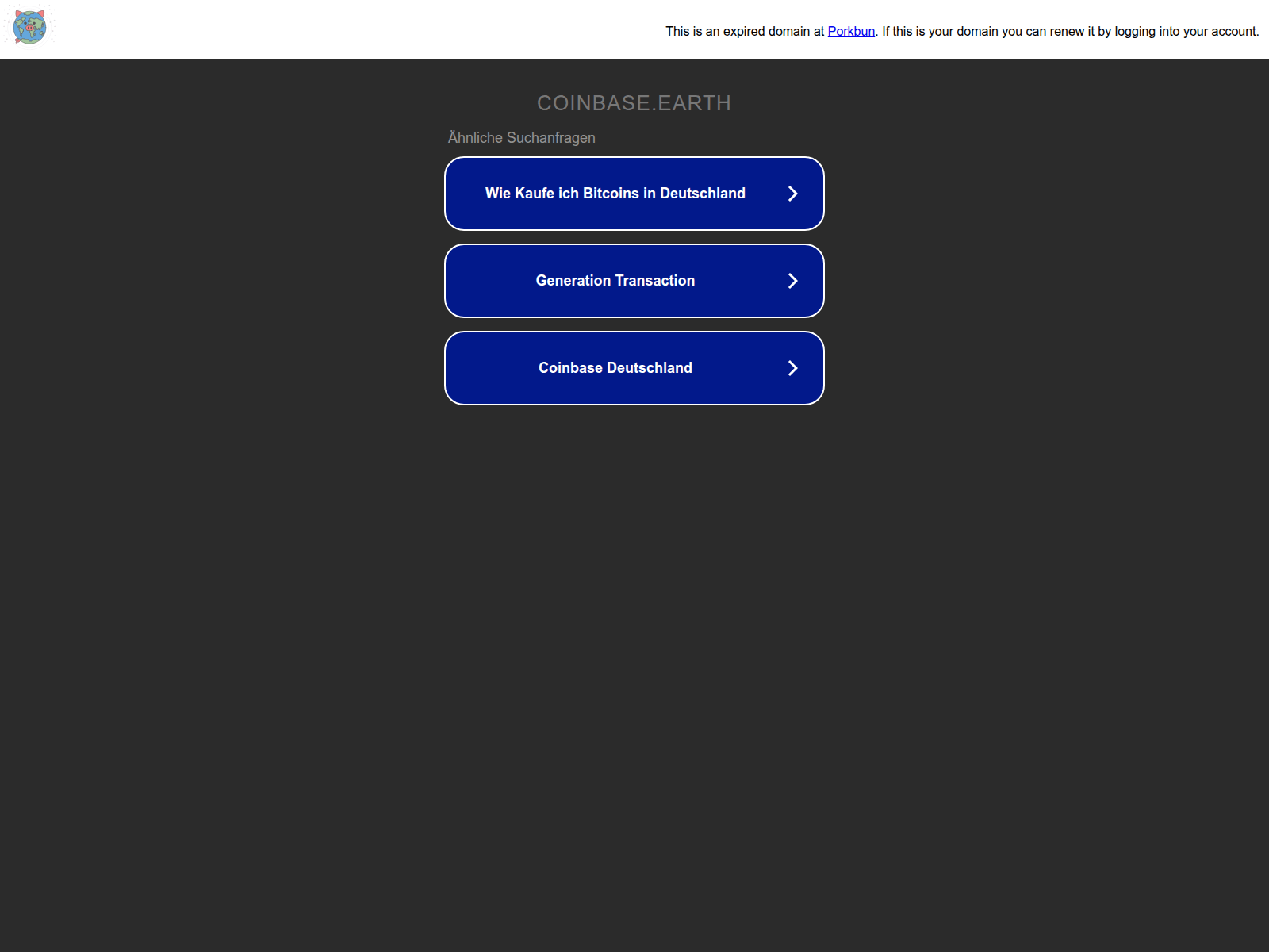 Screenshot of login.coinbase.earth