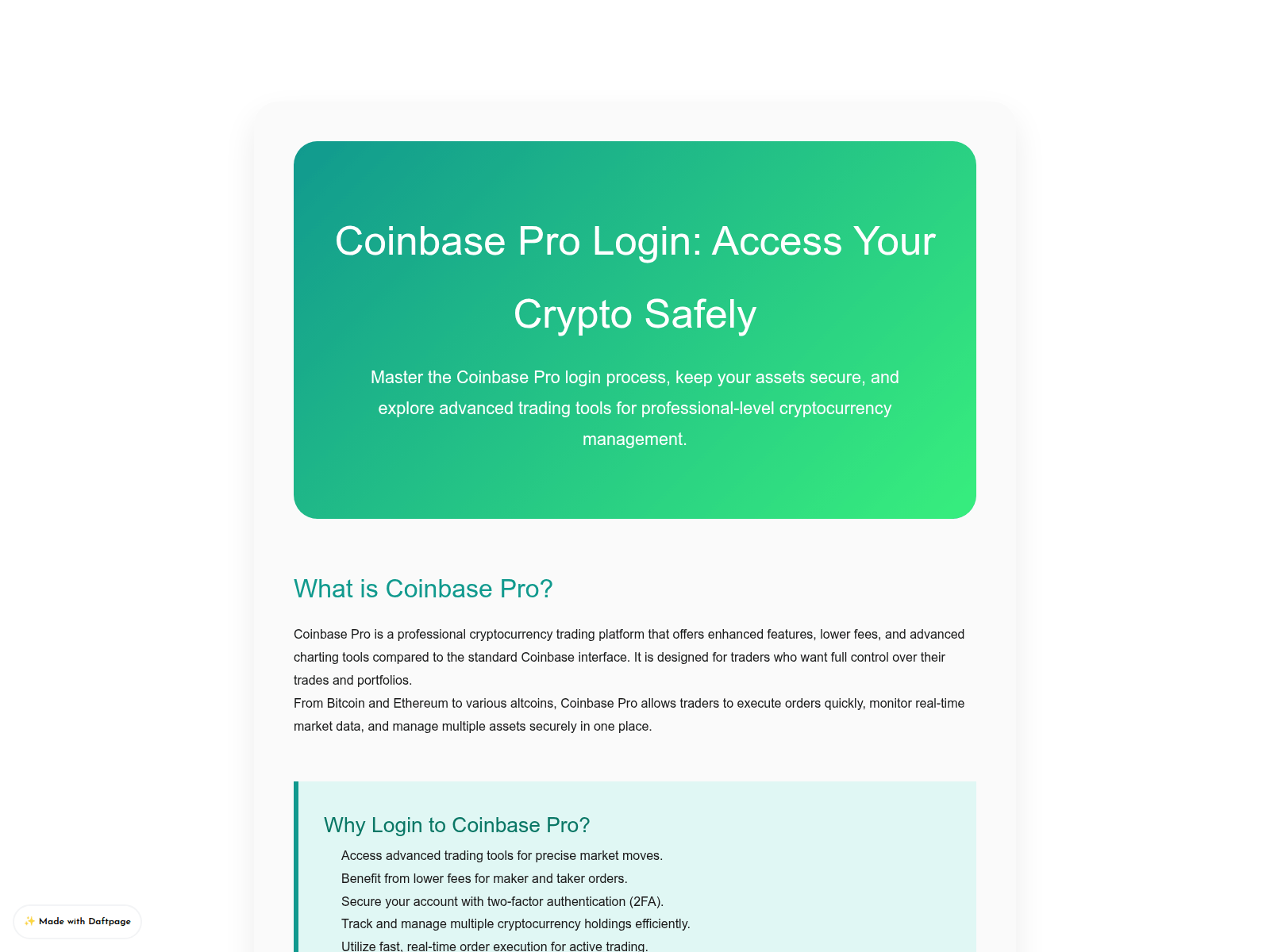 Screenshot of logen-coinbasepro.daftpage.com