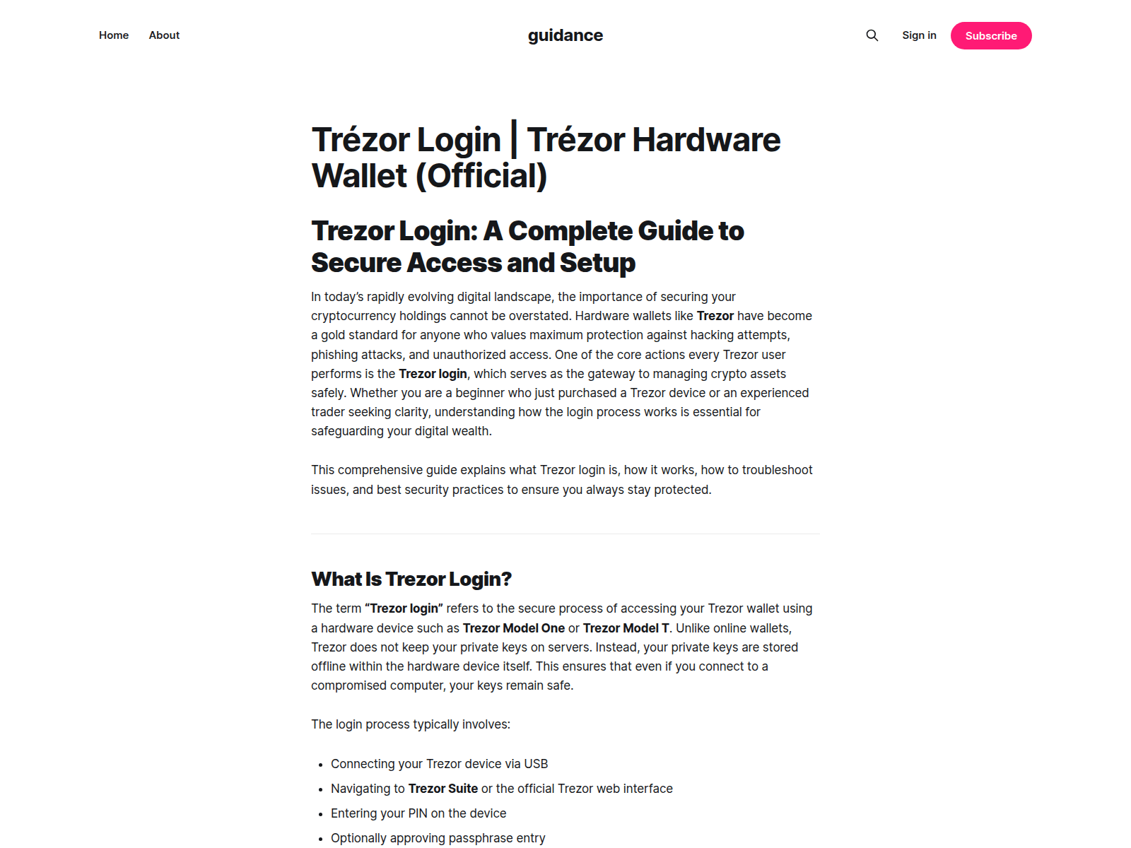 Screenshot of guidance.ghost.io
